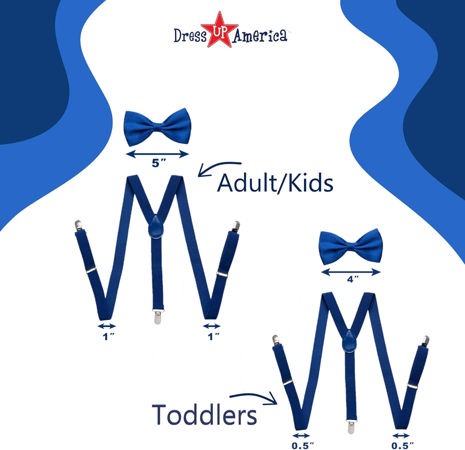 Dress Up America Neon Suspender Set for Adult and Kids