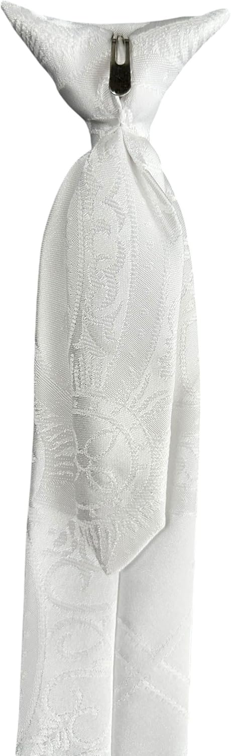 Holiday Bow Ties Boys First Holy Communion Necktie White Clergy Jacquard