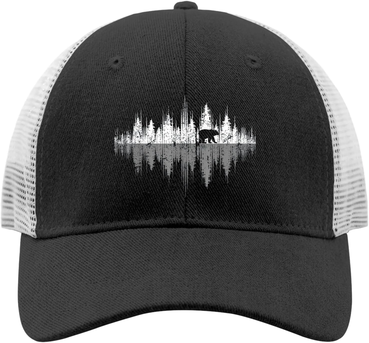 Trees Reflection Wildlife Bear Trucker Hat for Women
