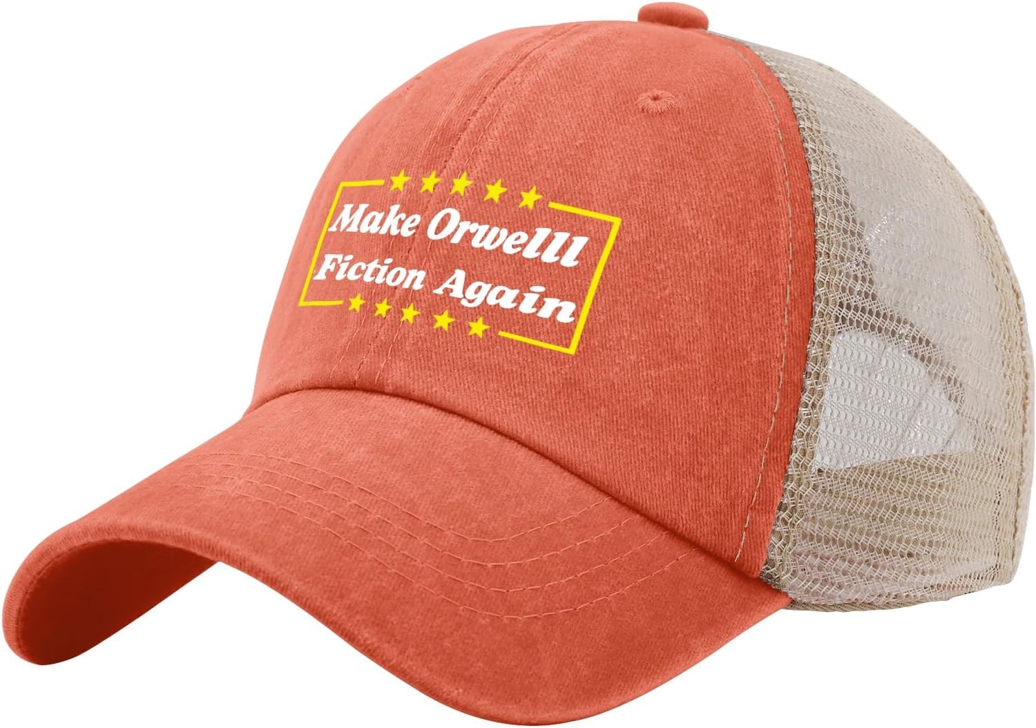 Make Orwelll fiction again Mens funny trucker hat