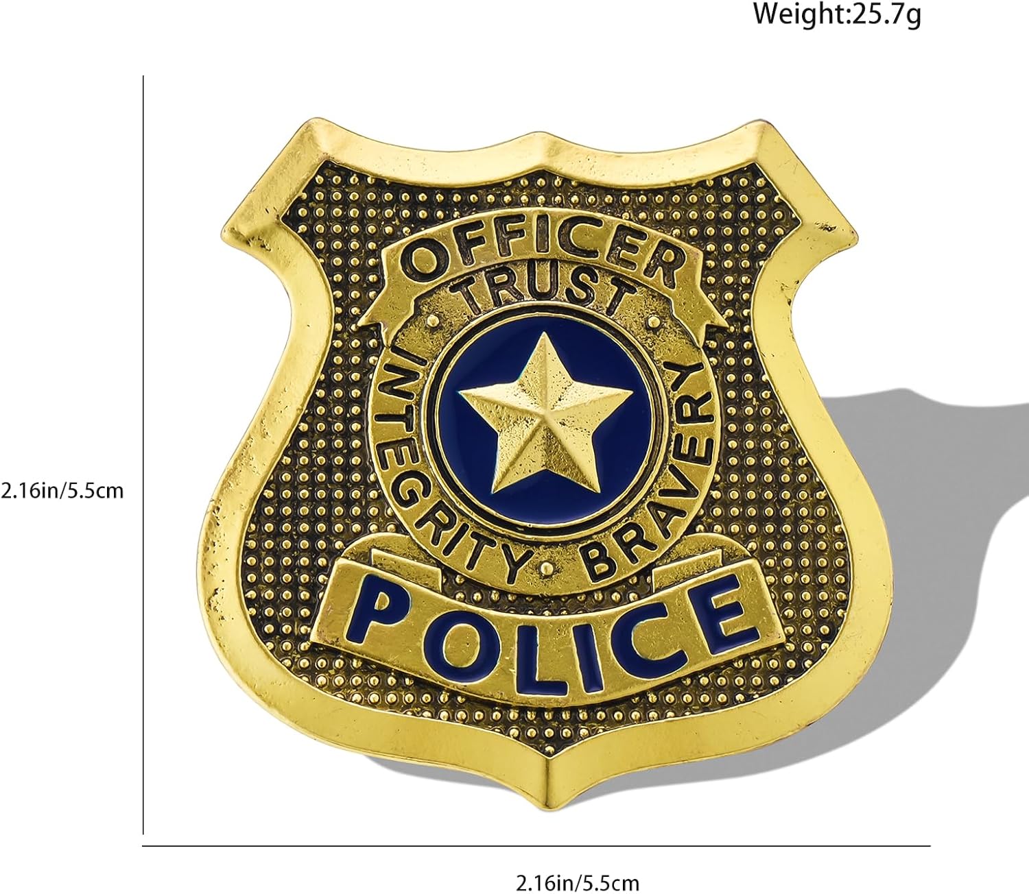 Medsor Police Badge Pin for Women Gold Plated Authentic Design