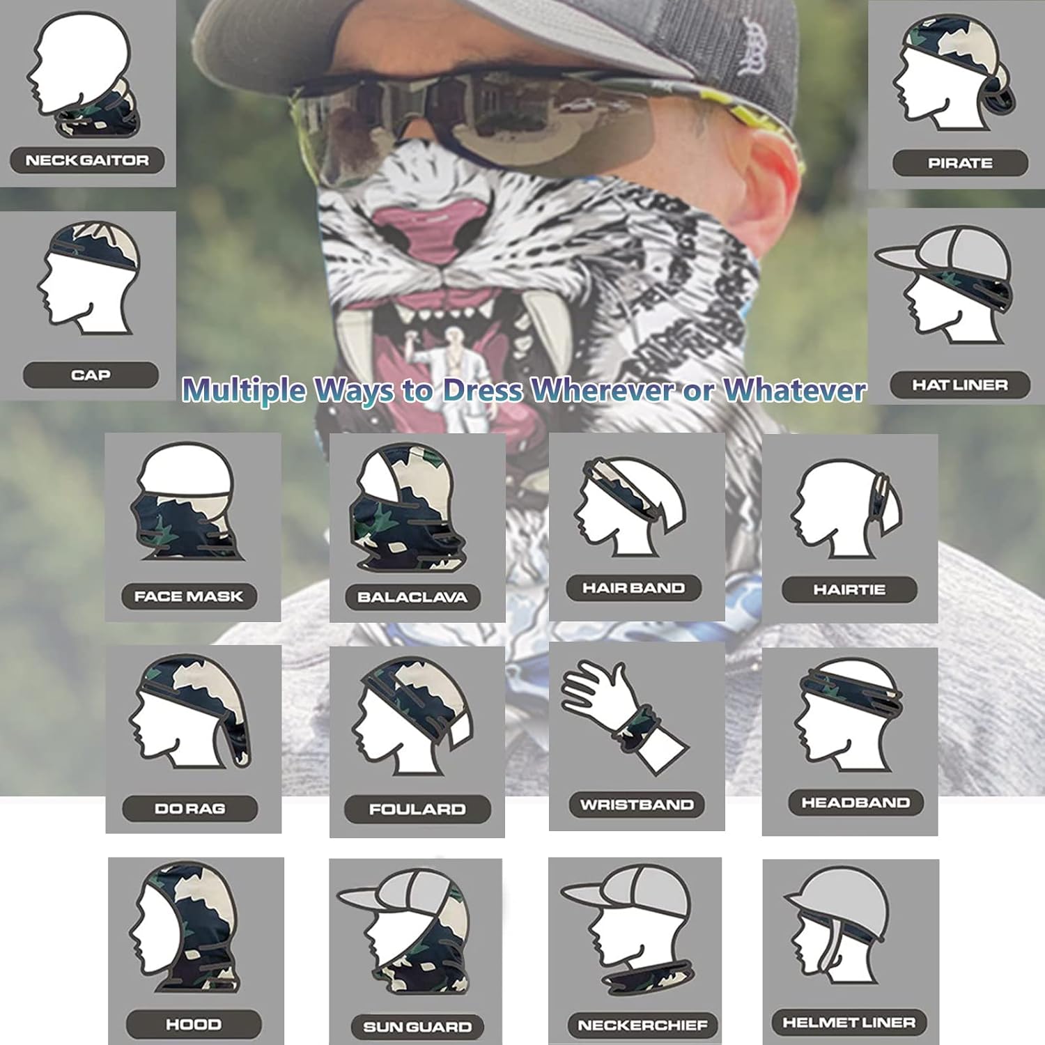 Multi-Purpose Neck Gaiter Face Cover Balaclava