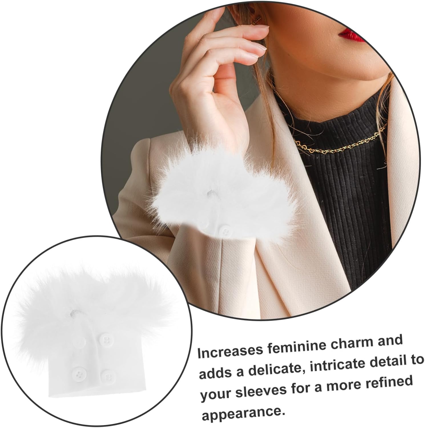 GALPADA 1 Pair Faux Fur Wrist Cuffs for Women Boys Girls