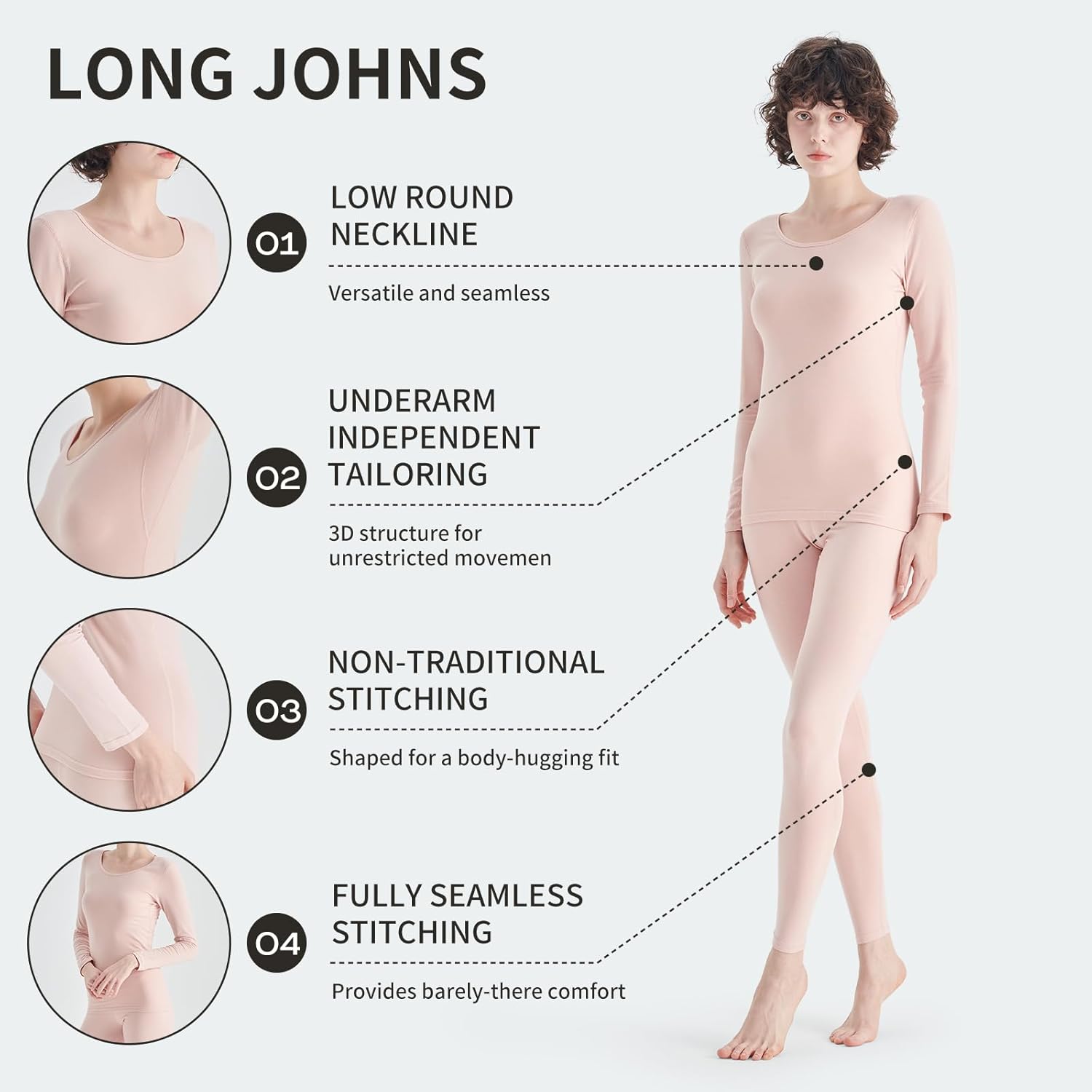 Womens Thermal Underwear Set for Big Girls and Teenagers