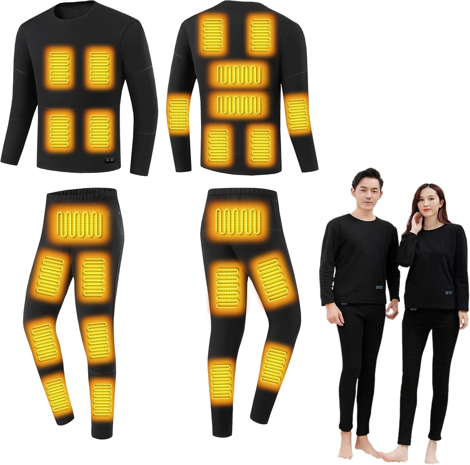 YANYNGS Heated Underwear Set for Men Women