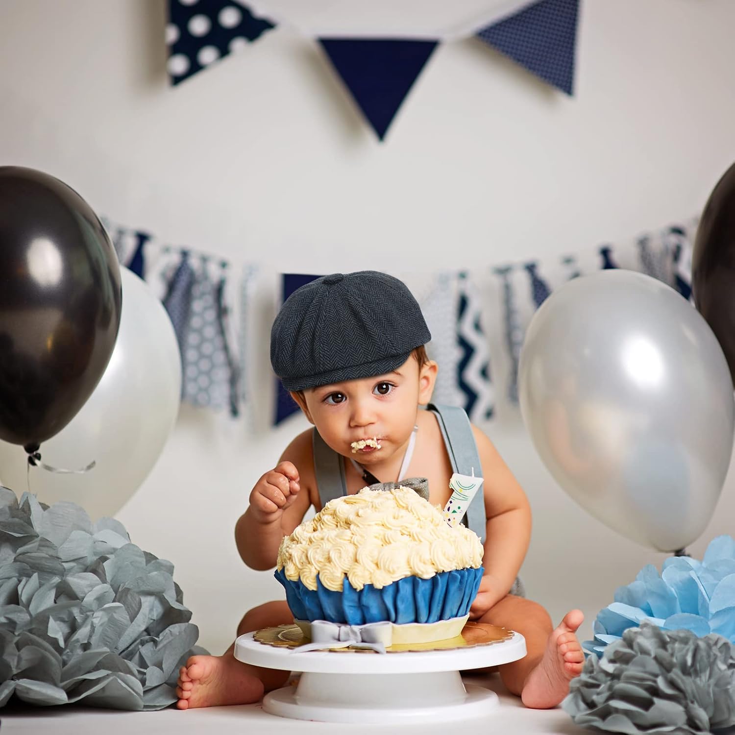Classic Boys Herringbone Pattern Newsboy Hats