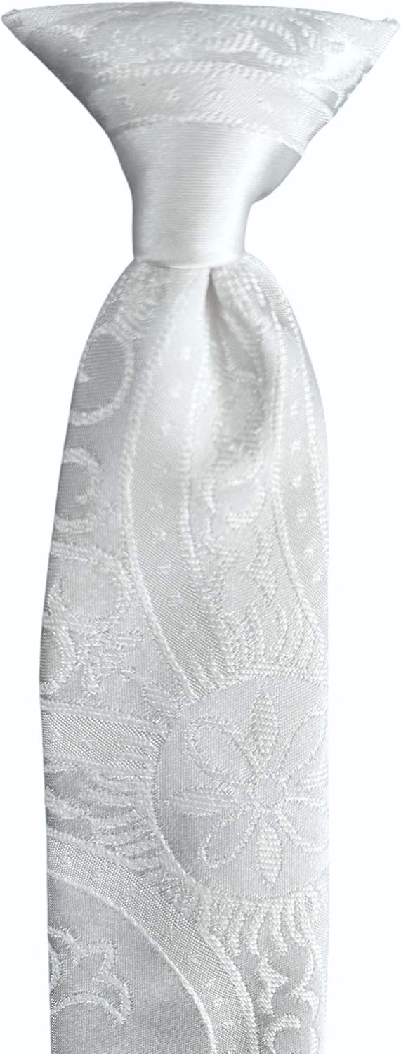 Holiday Bow Ties Boys First Holy Communion Necktie White Clergy Jacquard
