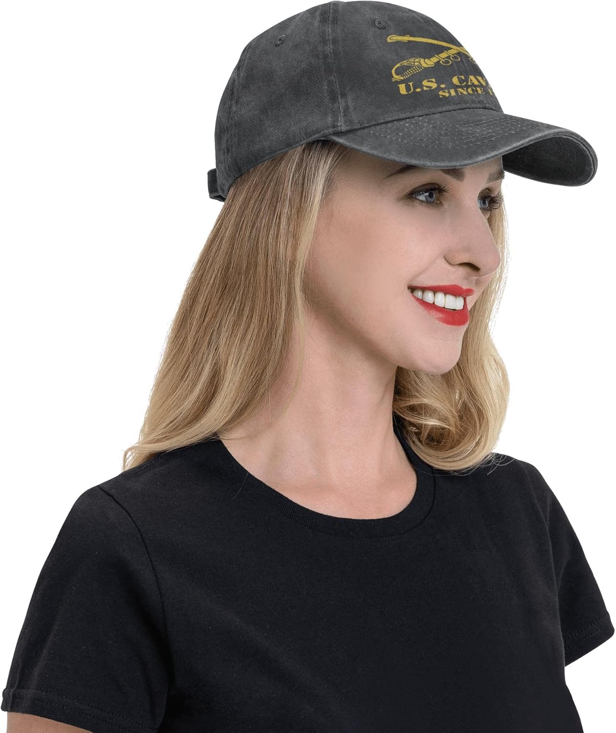 Outftnes Us Cavalry Army Branch Crossed Sabers Military Hat Adjustable Unisex Baseball Cap