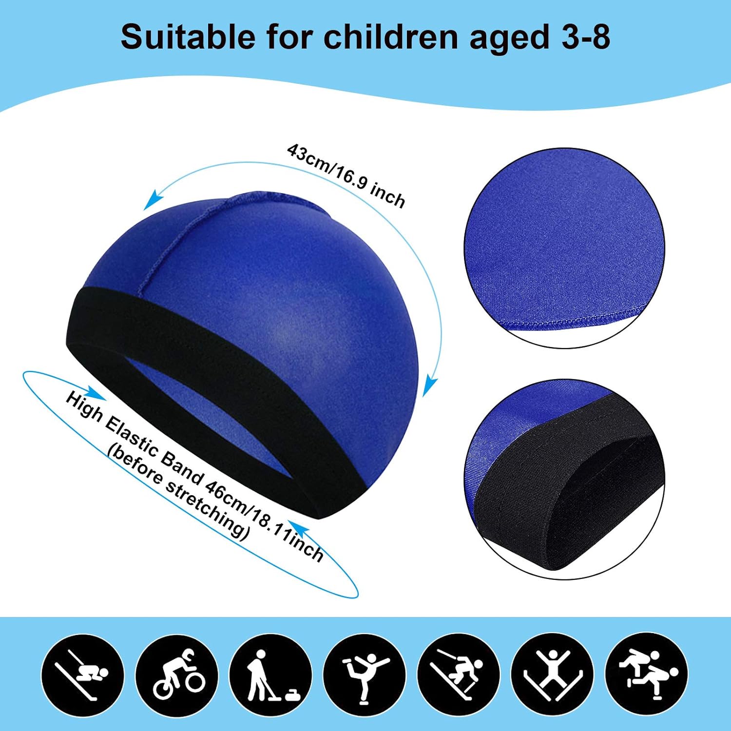 3-Piece Kids Satin Wave Caps Set