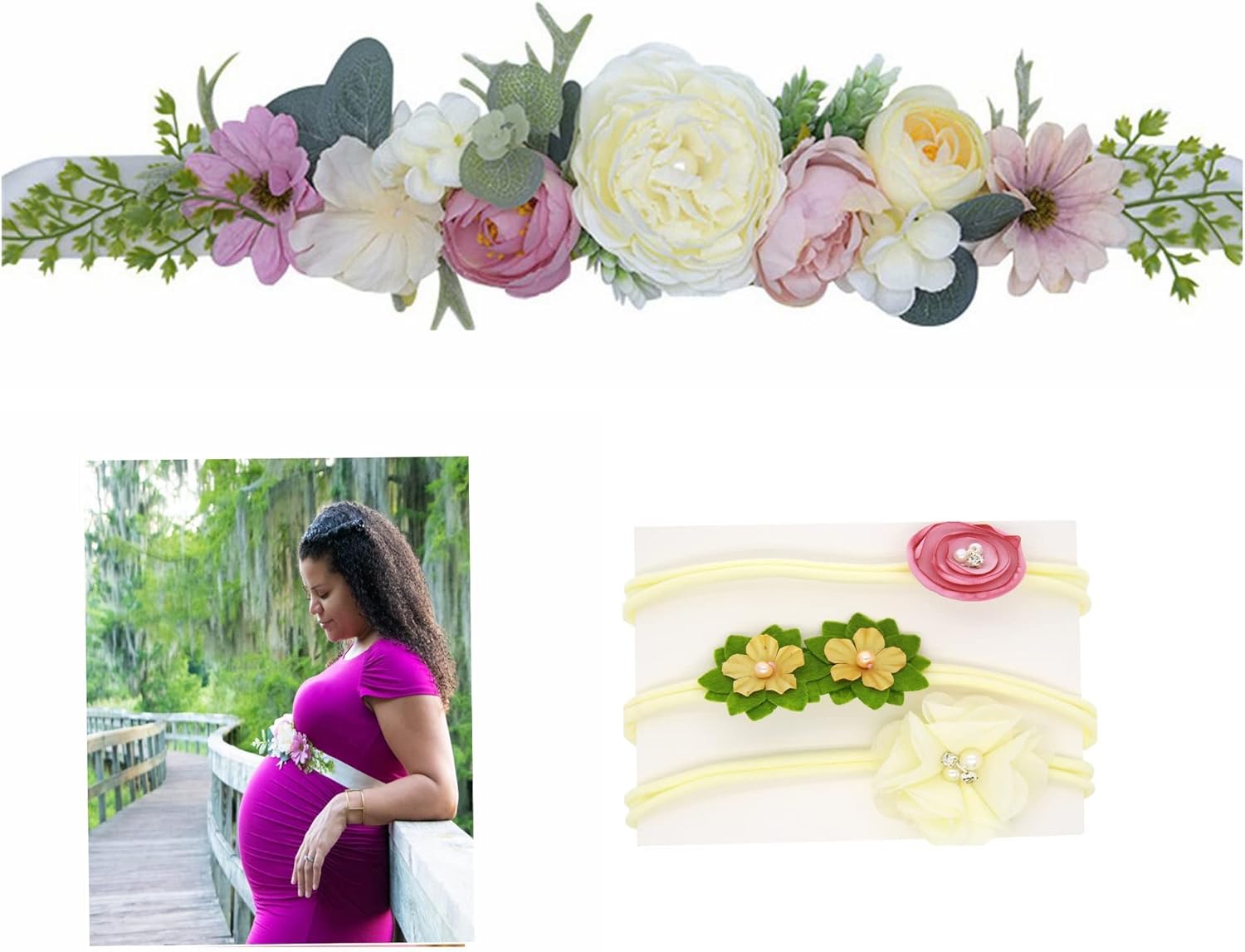 Handmade Flower Sash Belt for Maternity