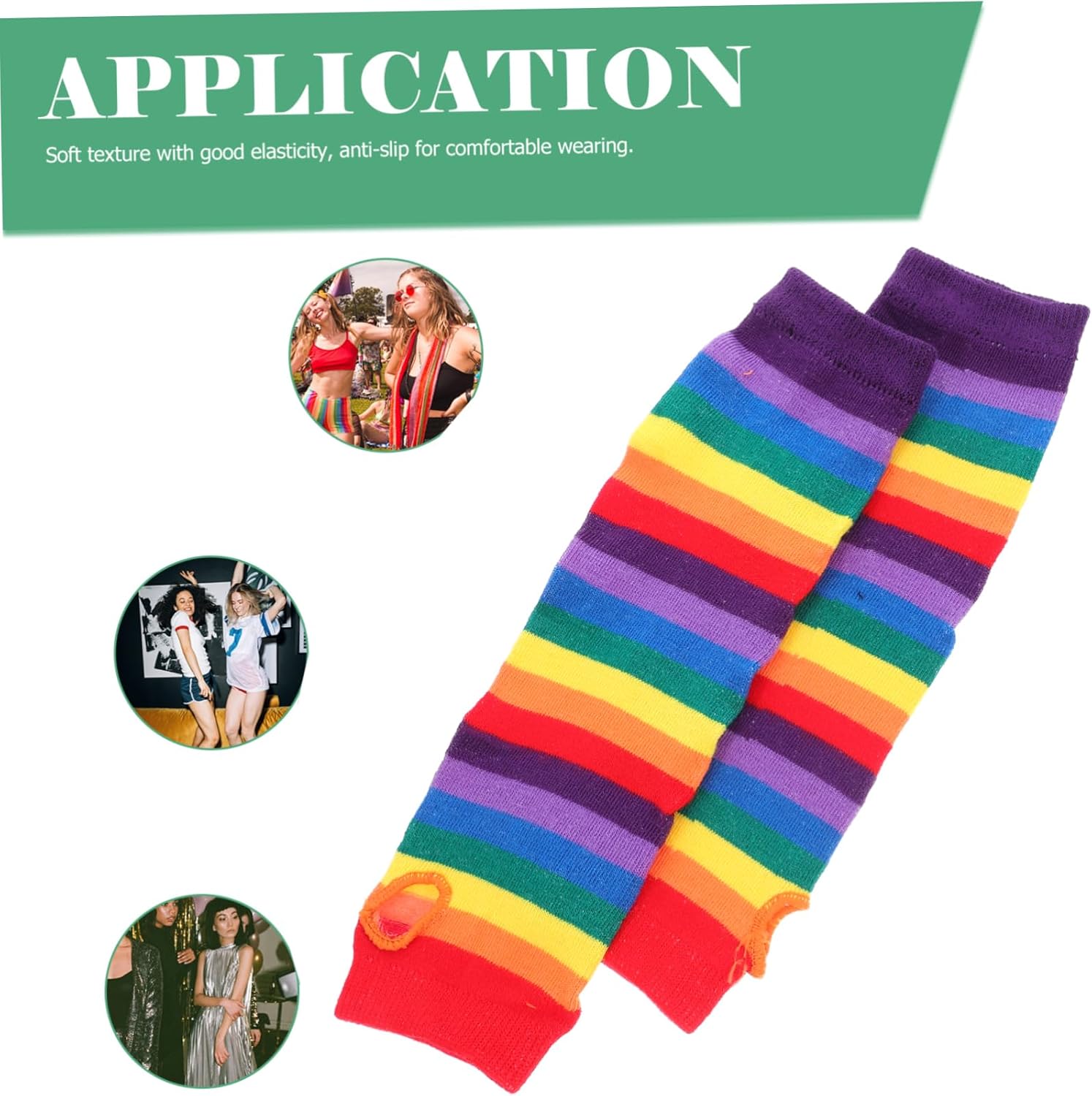 Rainbow Thigh-High Socks for Men Soft Reusable Durable