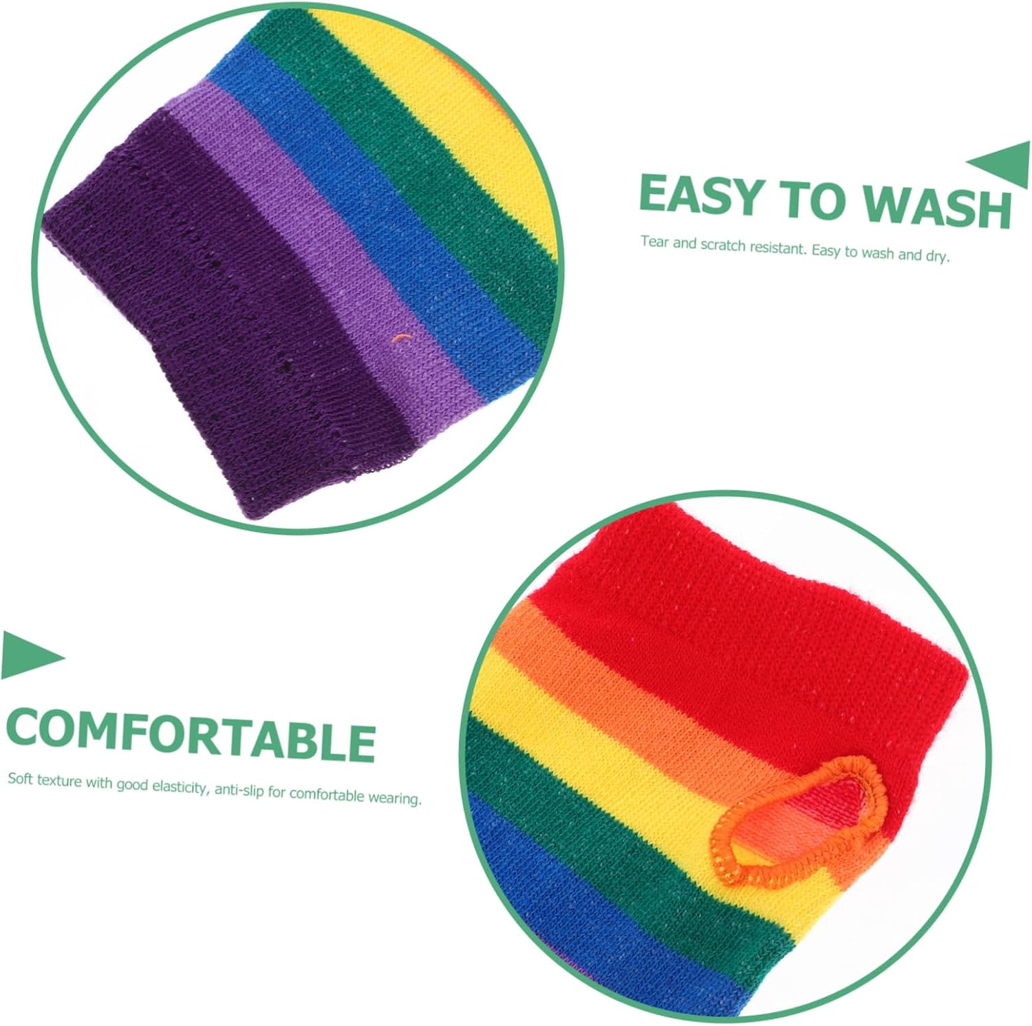 GALPADA Rainbow Warmer Arm Sleeves - Soft Thermal Gloves for Women and Kids