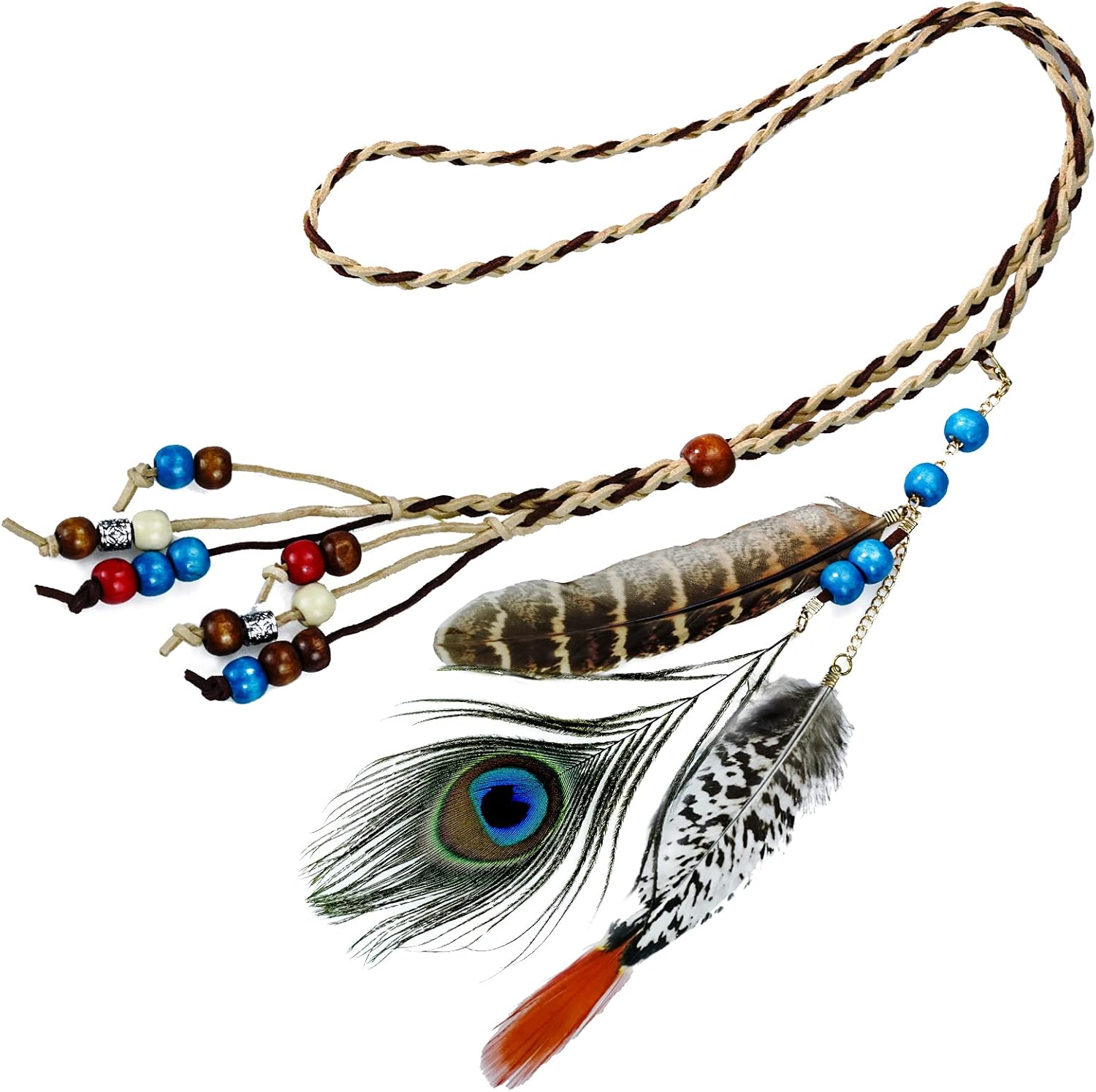 OBMWANG Boho Feather Headband for Women and Girls