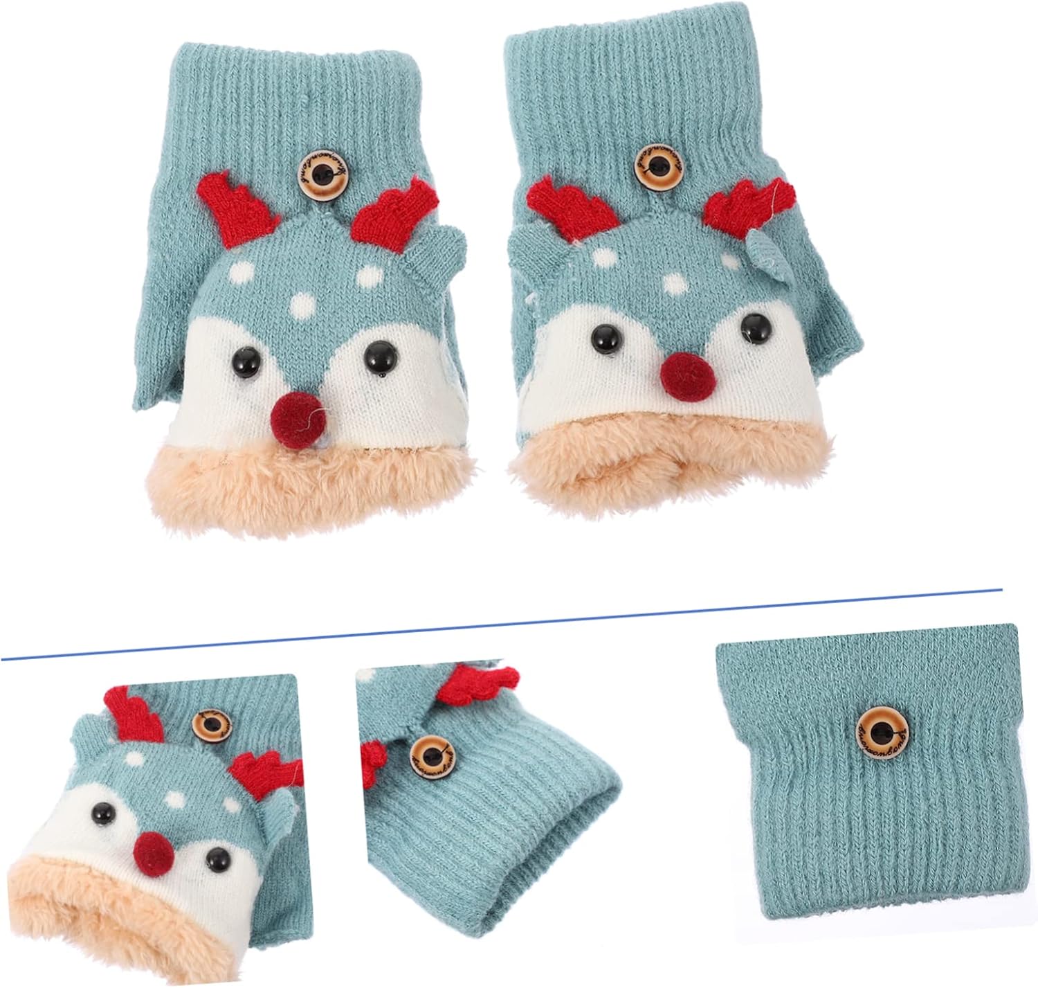 BESPORTBLEAdorable Windproof Half-Finger Gloves for Boys
