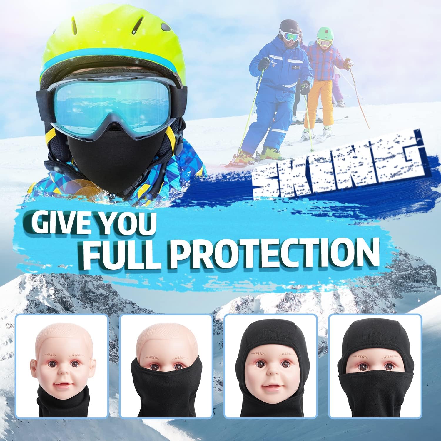 Kids Balaclava Face Mask Winter Hat for Boys Girls