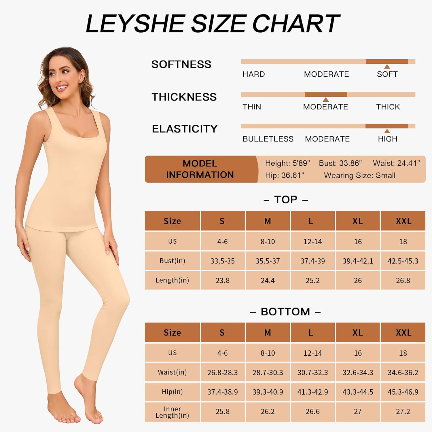 LEYSHE Thermal Underwear Set for Women