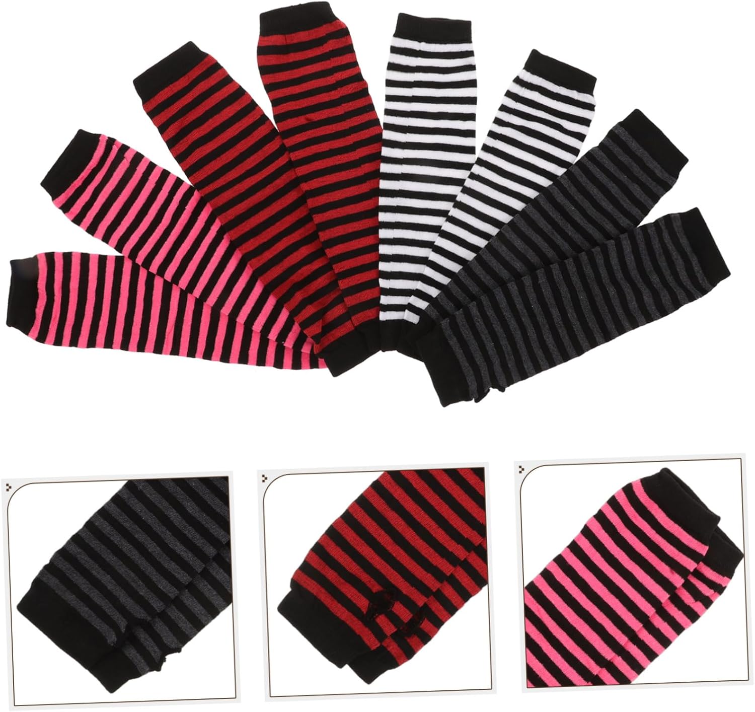 Fashionable Winter Gloves - Cute Striped Fingerless Arm Warmers for Women