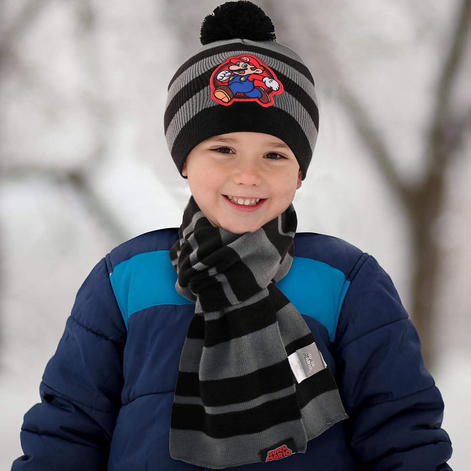 Nintendo Mario Kids Scarf Hat and Gloves Set