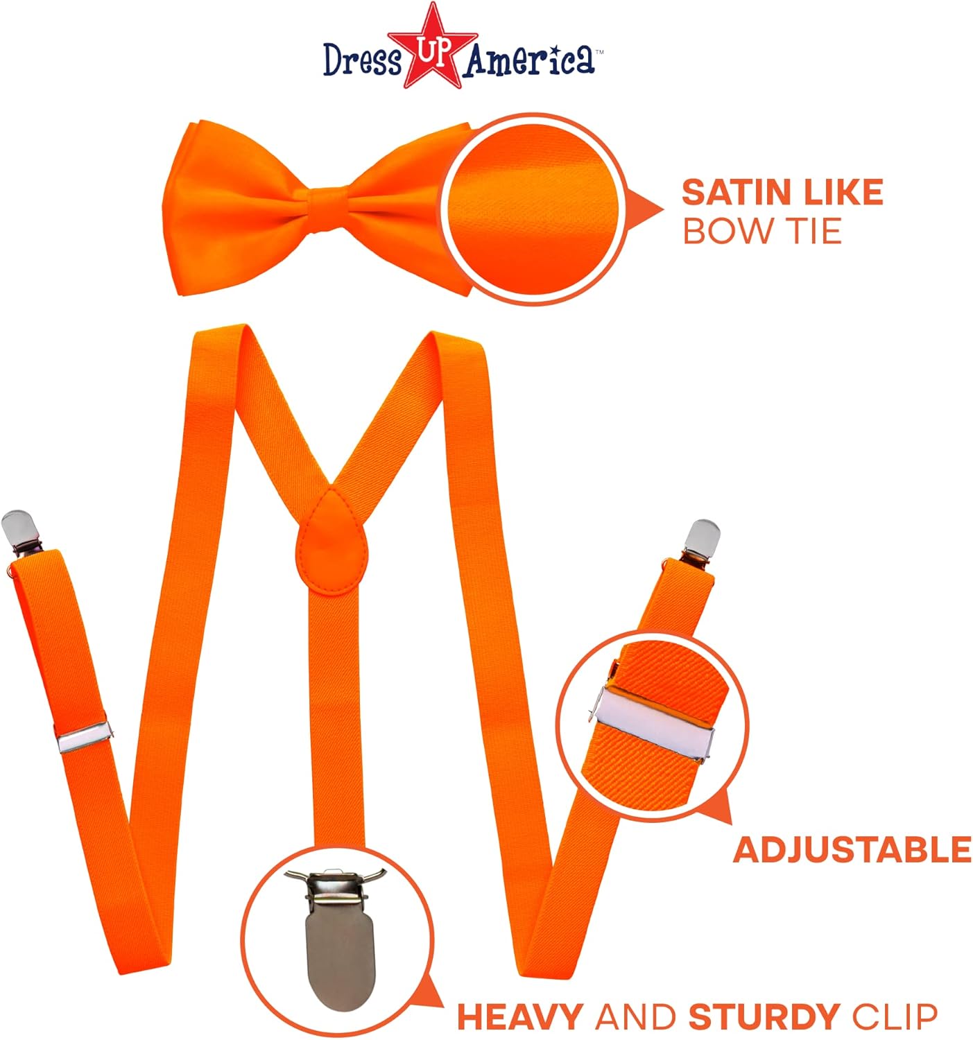 Dress Up America - Neon Bow-tie and Suspender Set