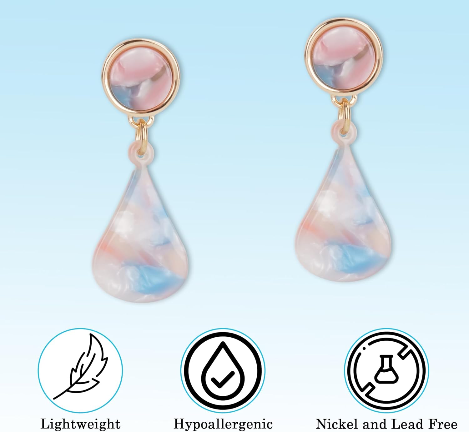 Gender Reveal Earrings Blue Pink for Mothers
