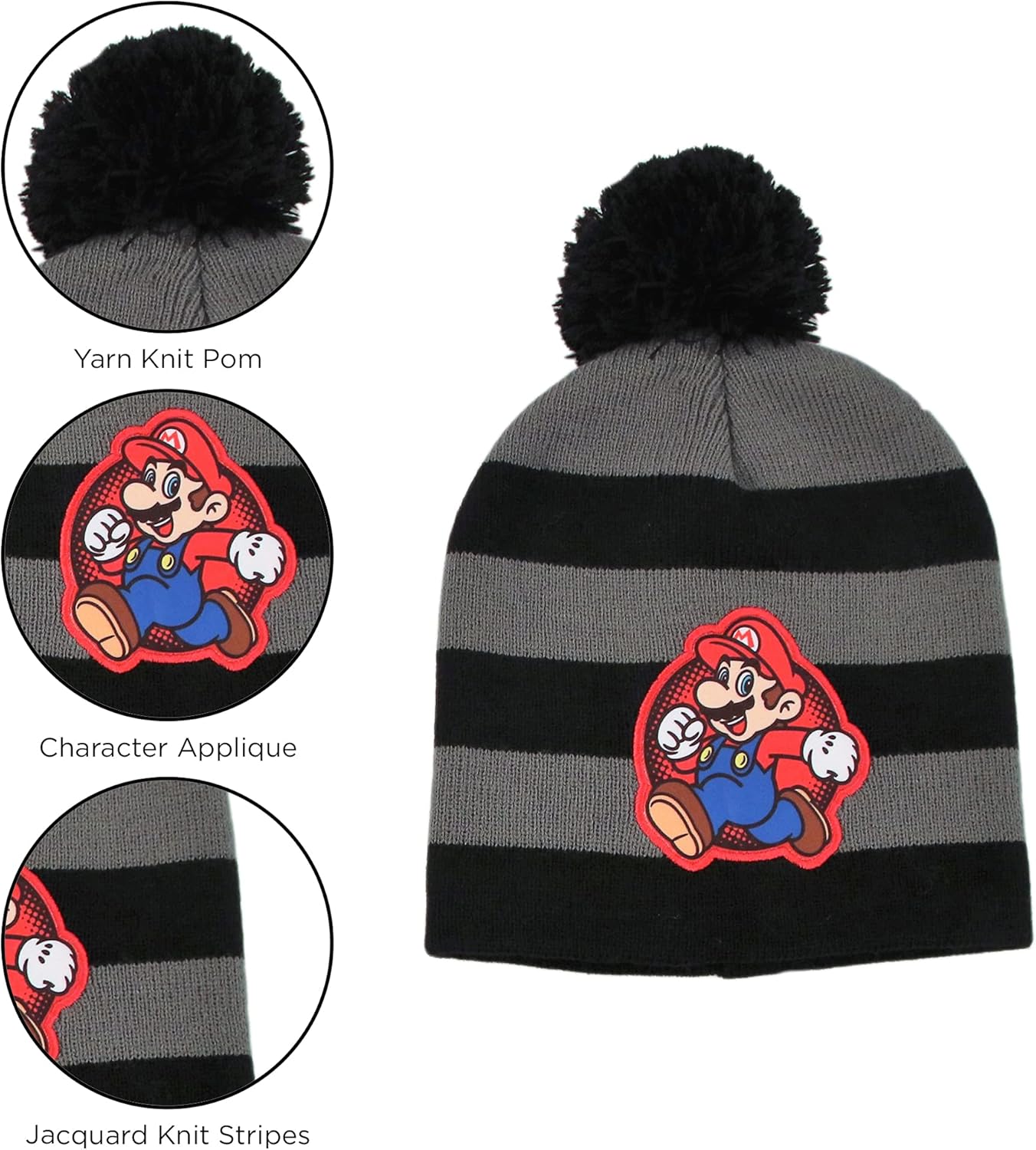 Nintendo Mario Kids Scarf Hat and Gloves Set