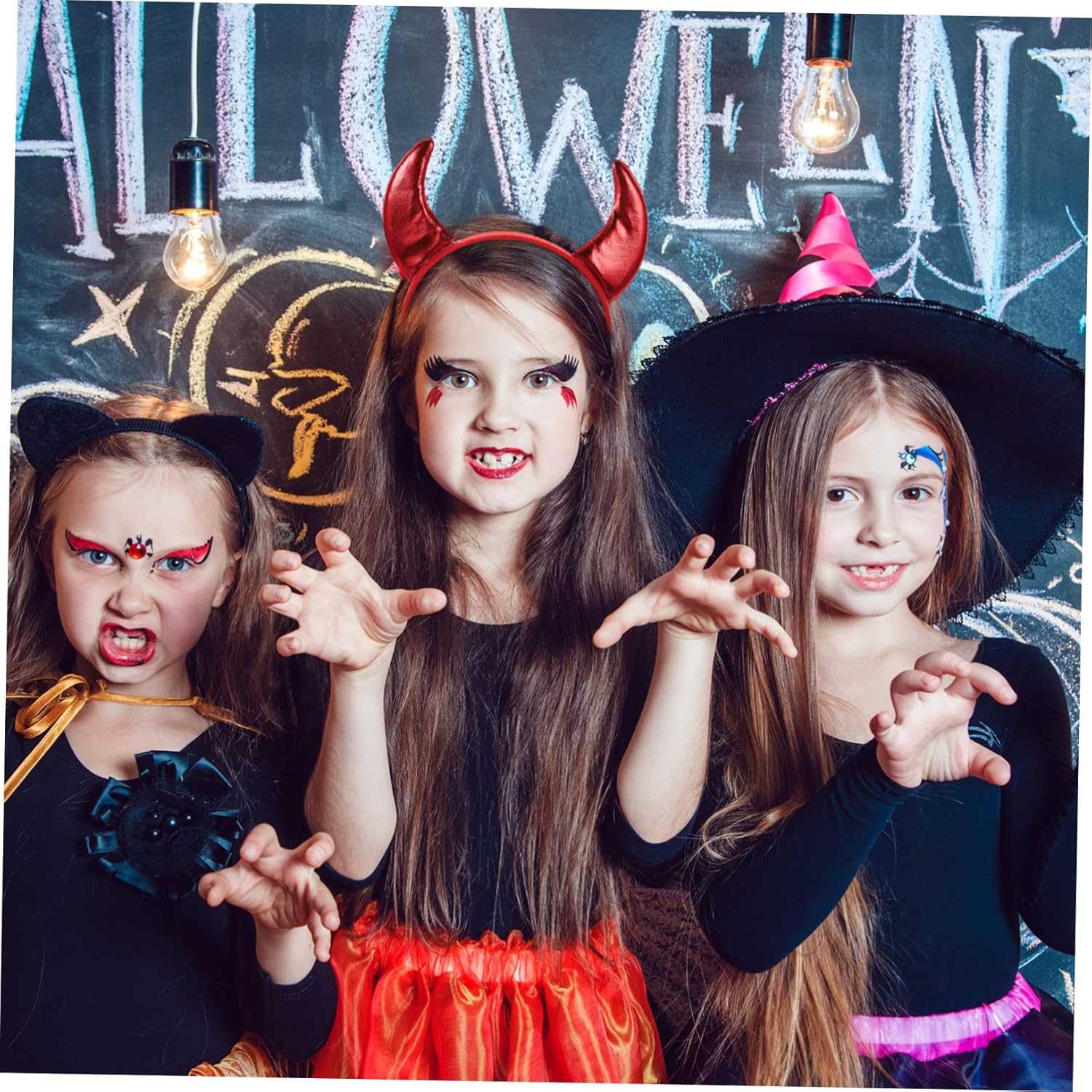 5sets Glitter Devil Horn Headband Halloween Costume Accessory