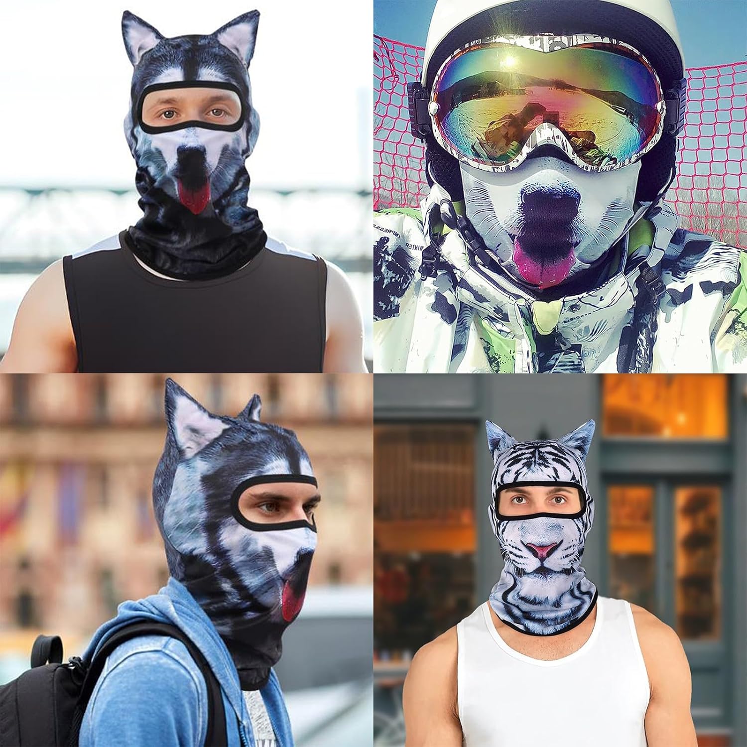 Get Ready for Ski Season 3D Animal Print Balaclava Mask