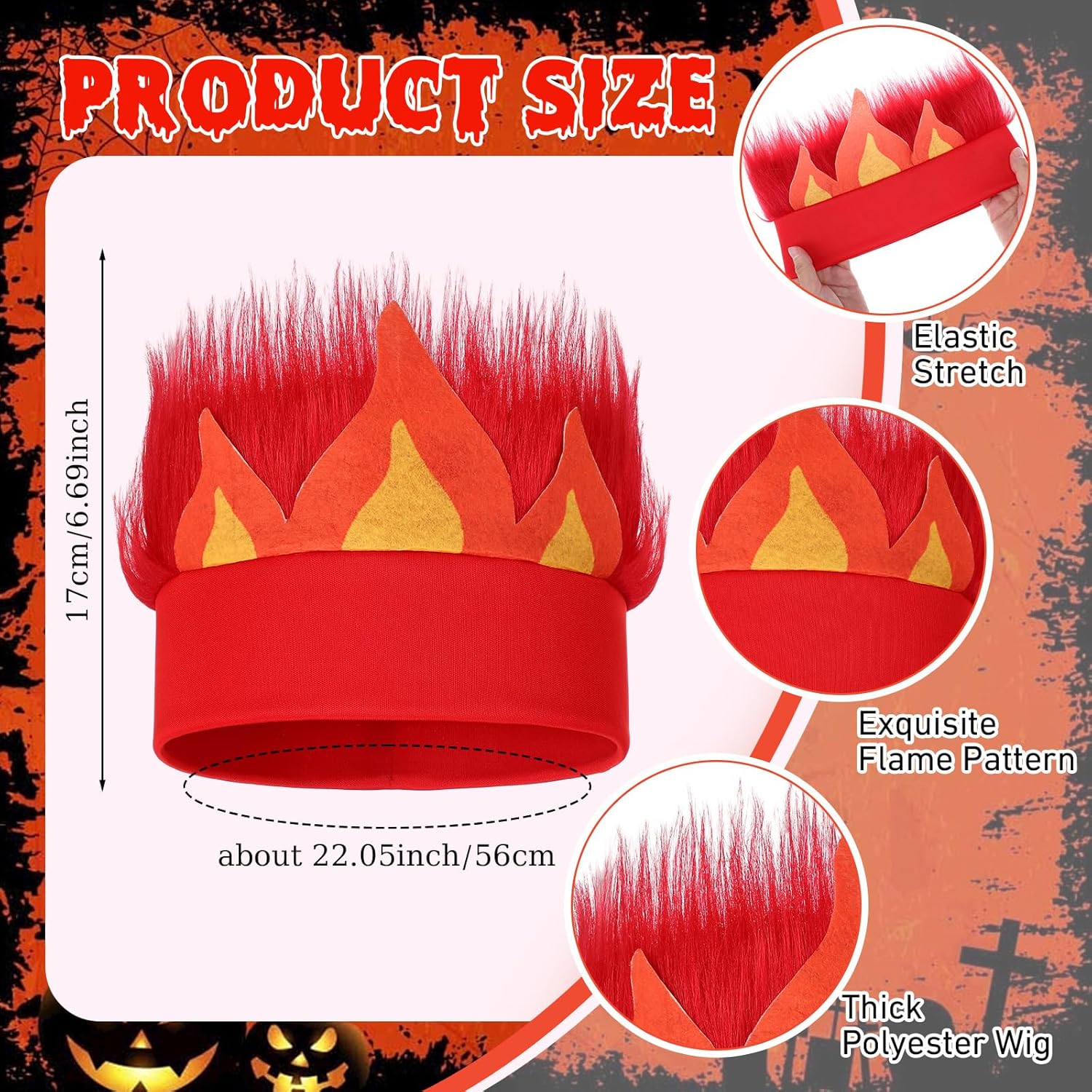 Tradder Halloween Red Flame Headband Costume Accessory