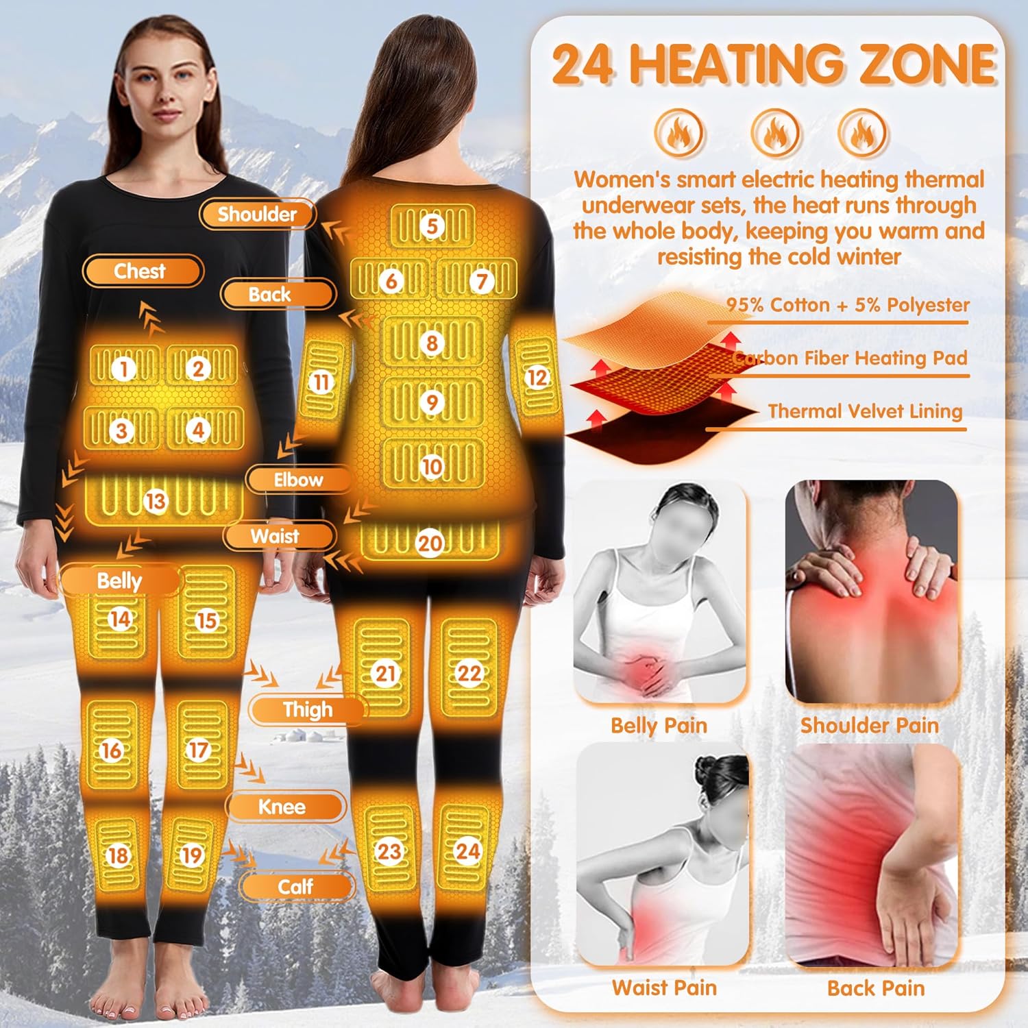 Warm Comfortable Heating Set for Women