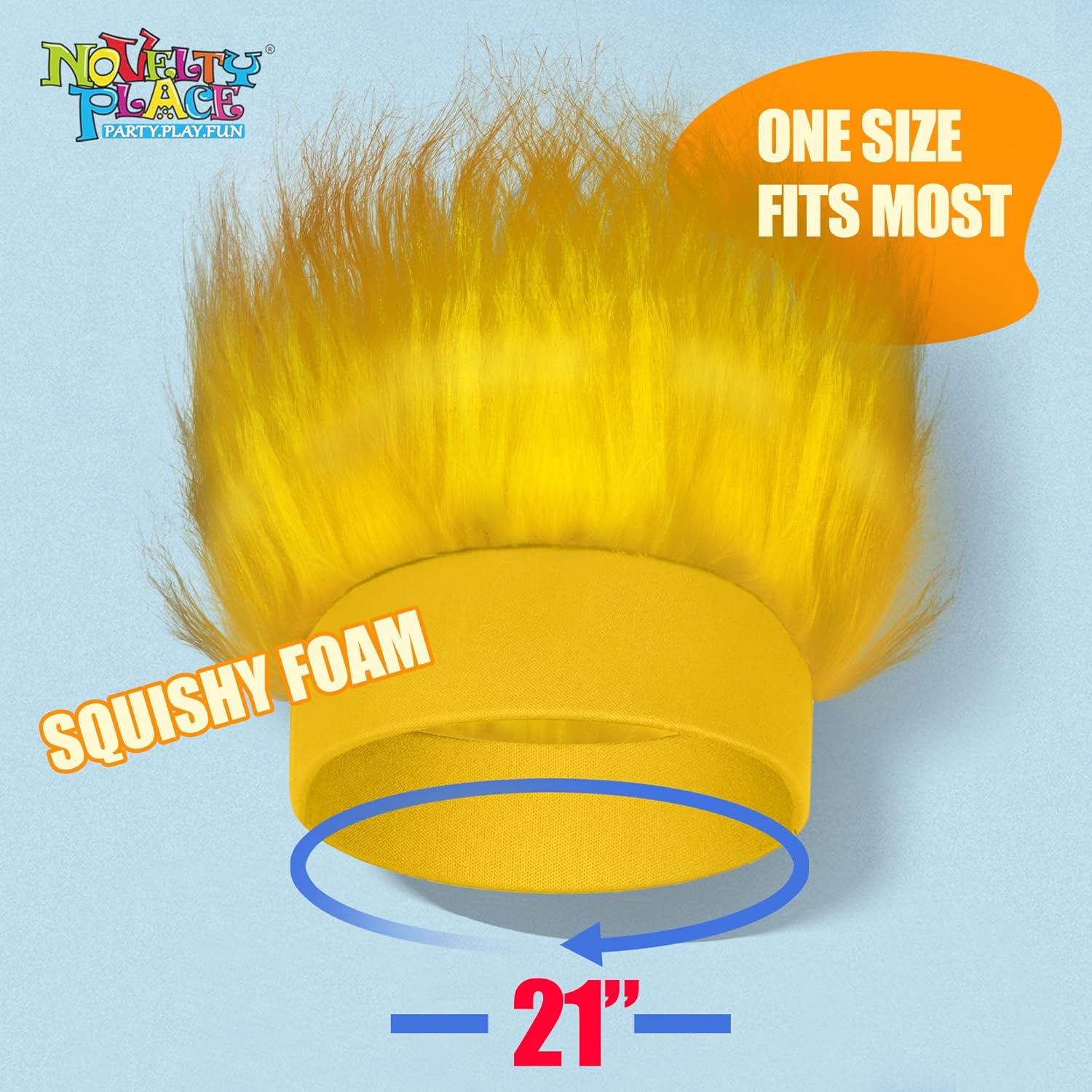 Fun Yellow Hairy Headband for Kids and Adults