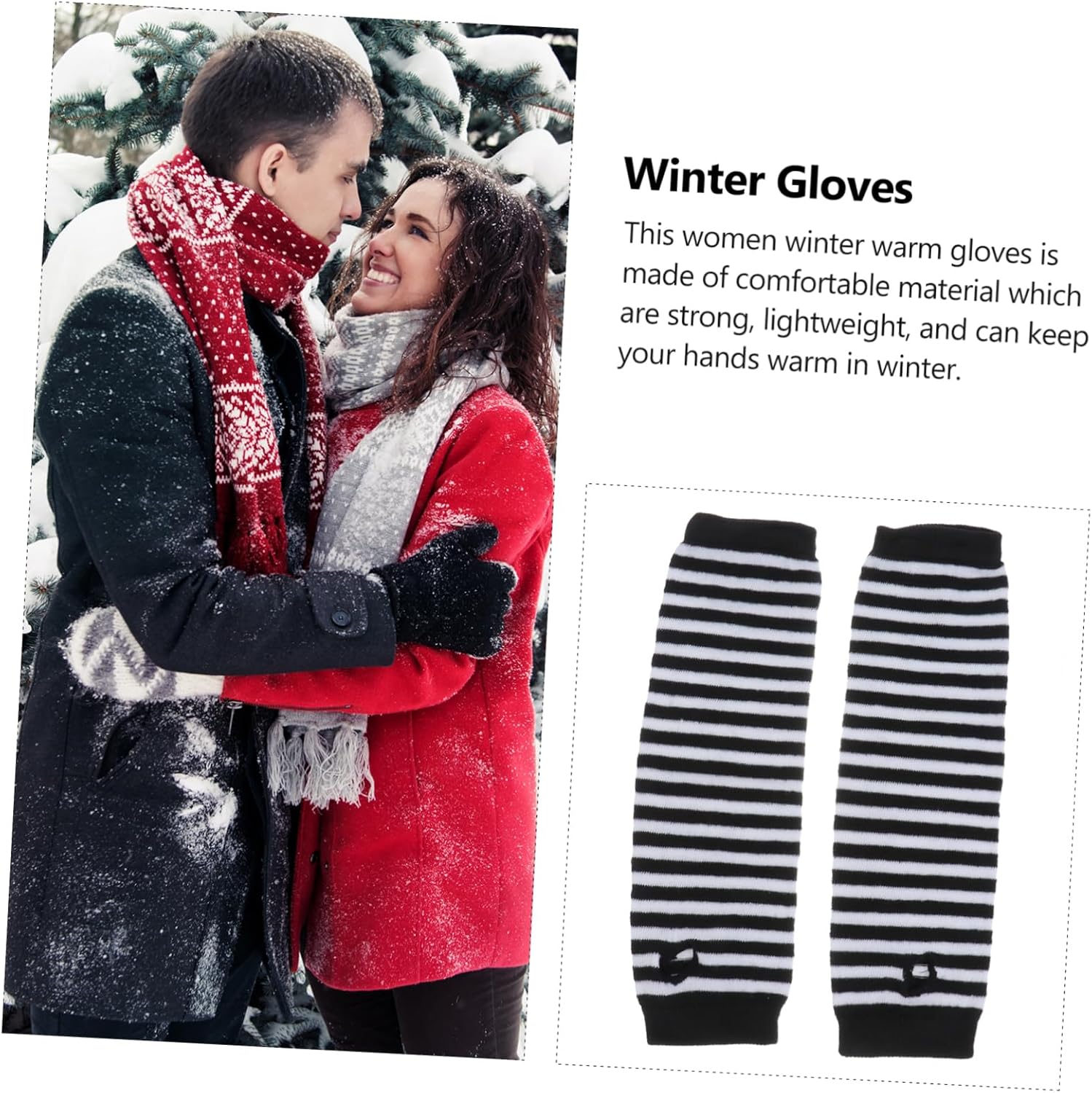 Fingerless Gloves Long Arm Warmer Universal Fit for Winter
