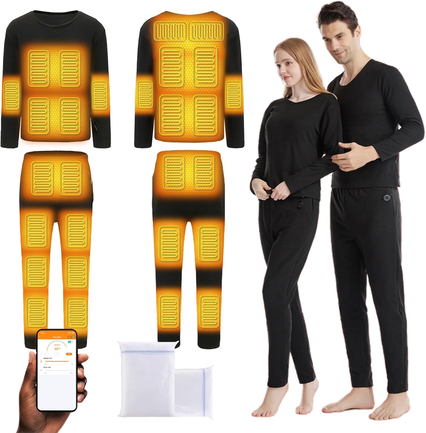 YANYNGS Heated Thermal Underwear Set