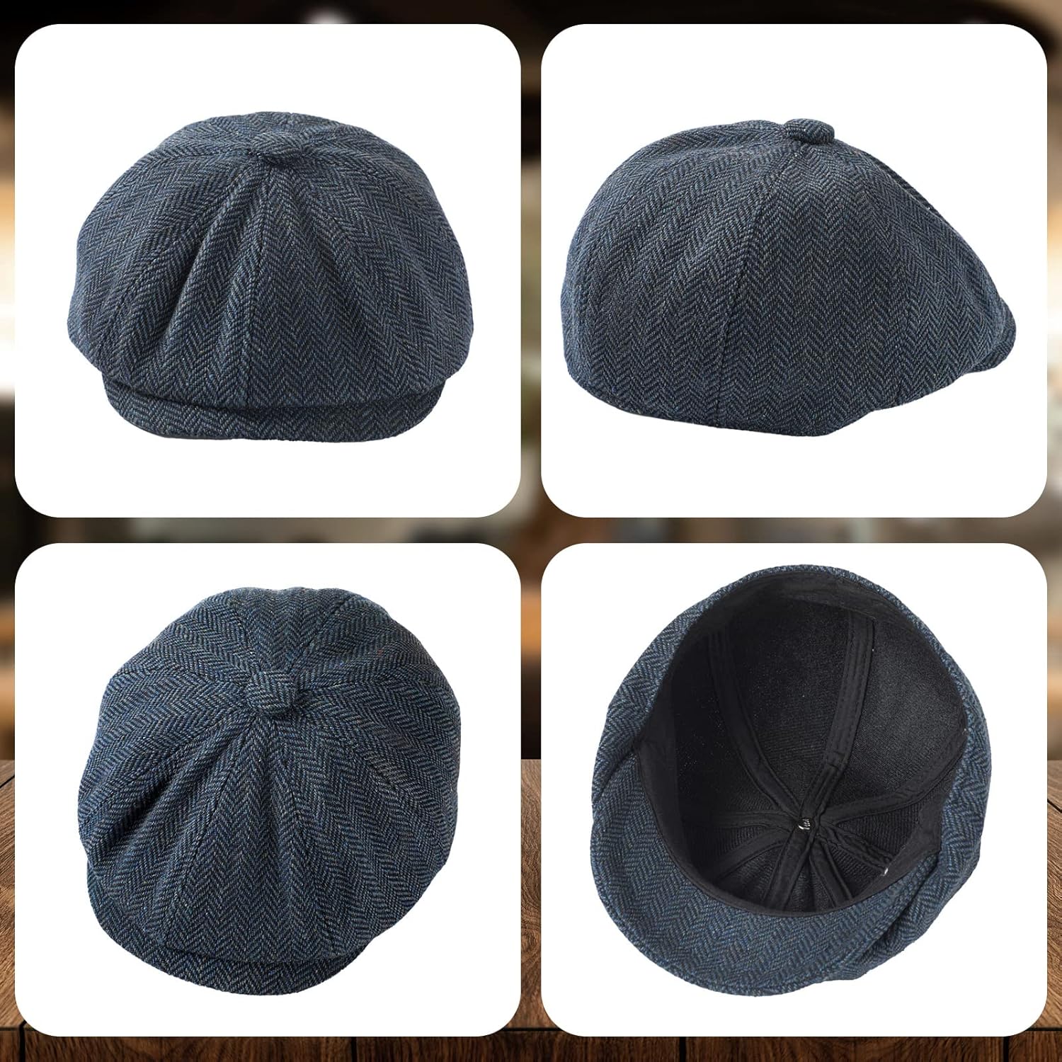 Classic Boys Herringbone Pattern Newsboy Hats