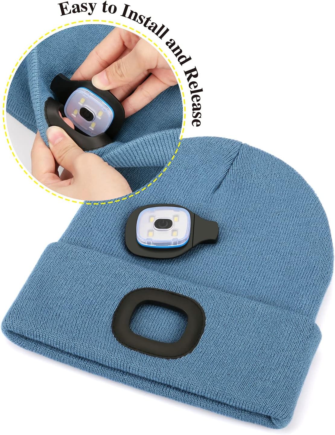 MELASA LED Beanie Hat with Light for Winter
