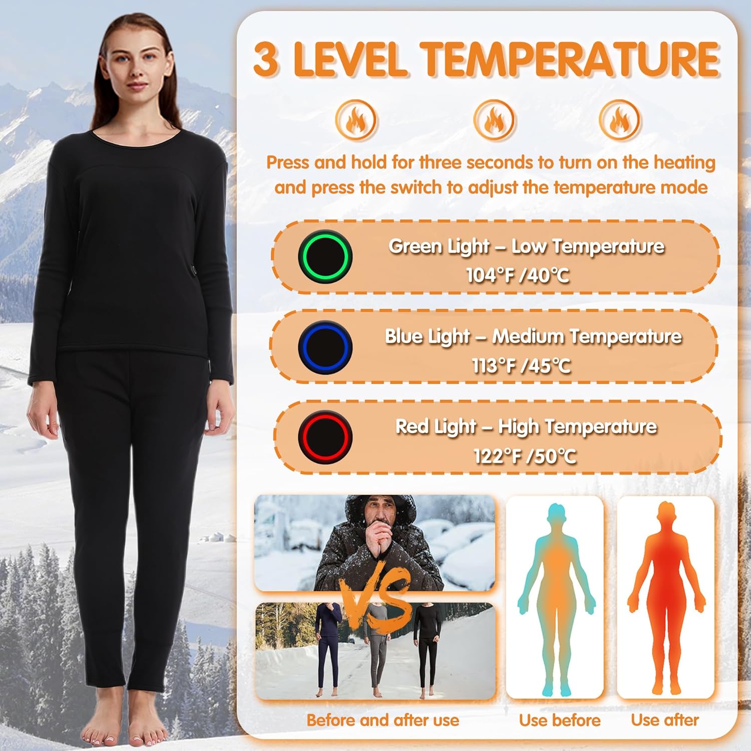 Warm Comfortable Heating Set for Women