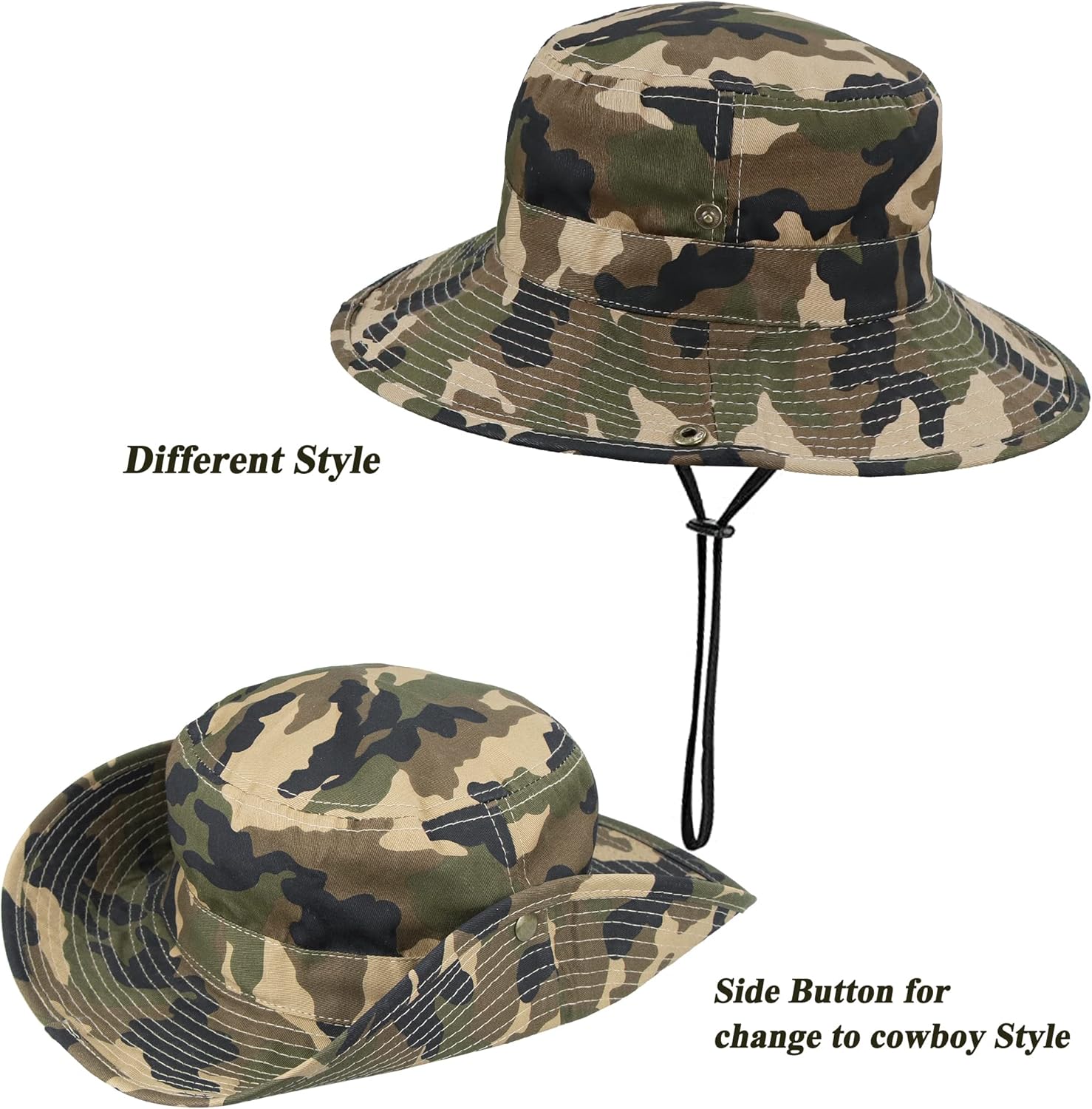 Packable Camouflage Toddler Sun Hat - UPF 50 Protection