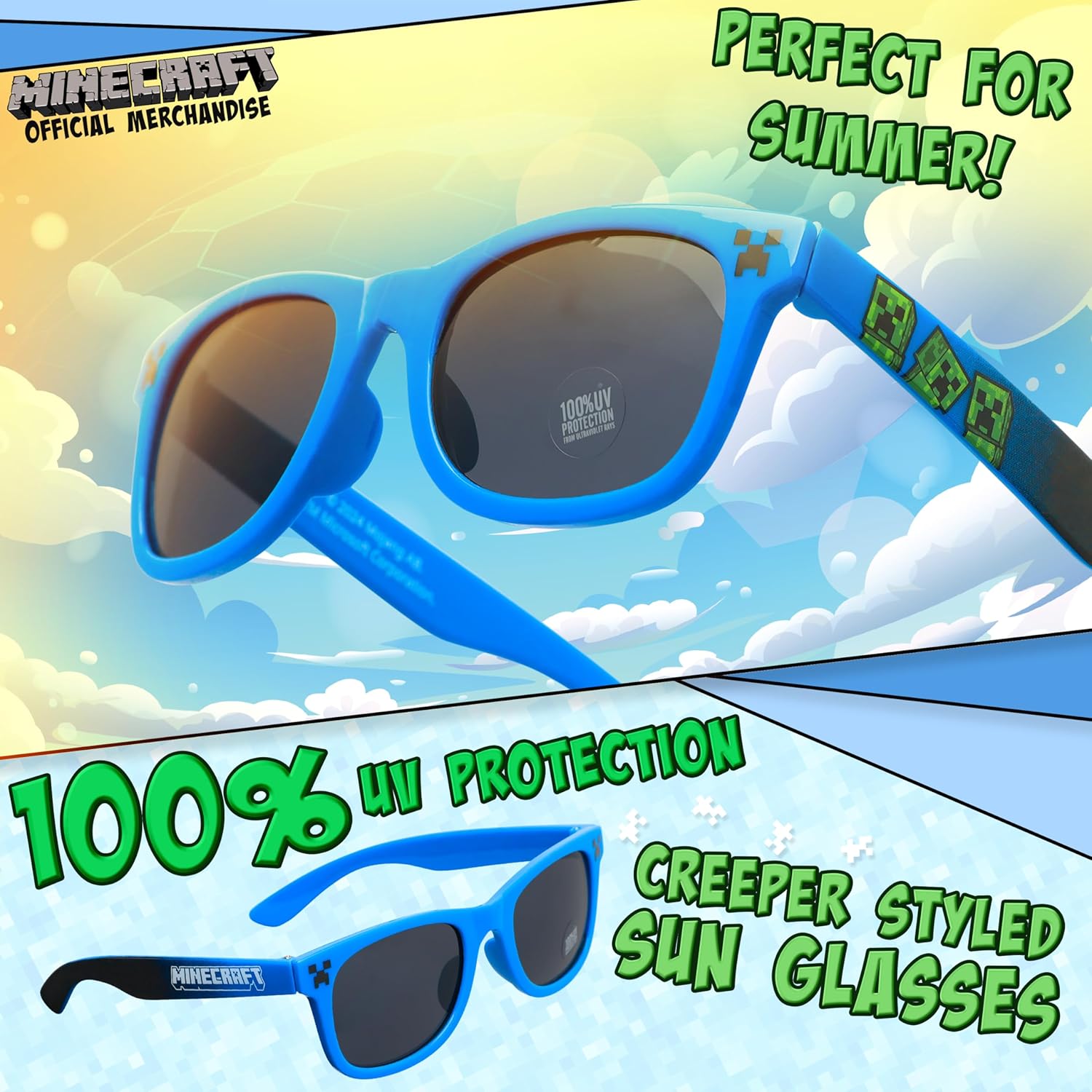 Minecraft Boys Hat and Sunglasses Set