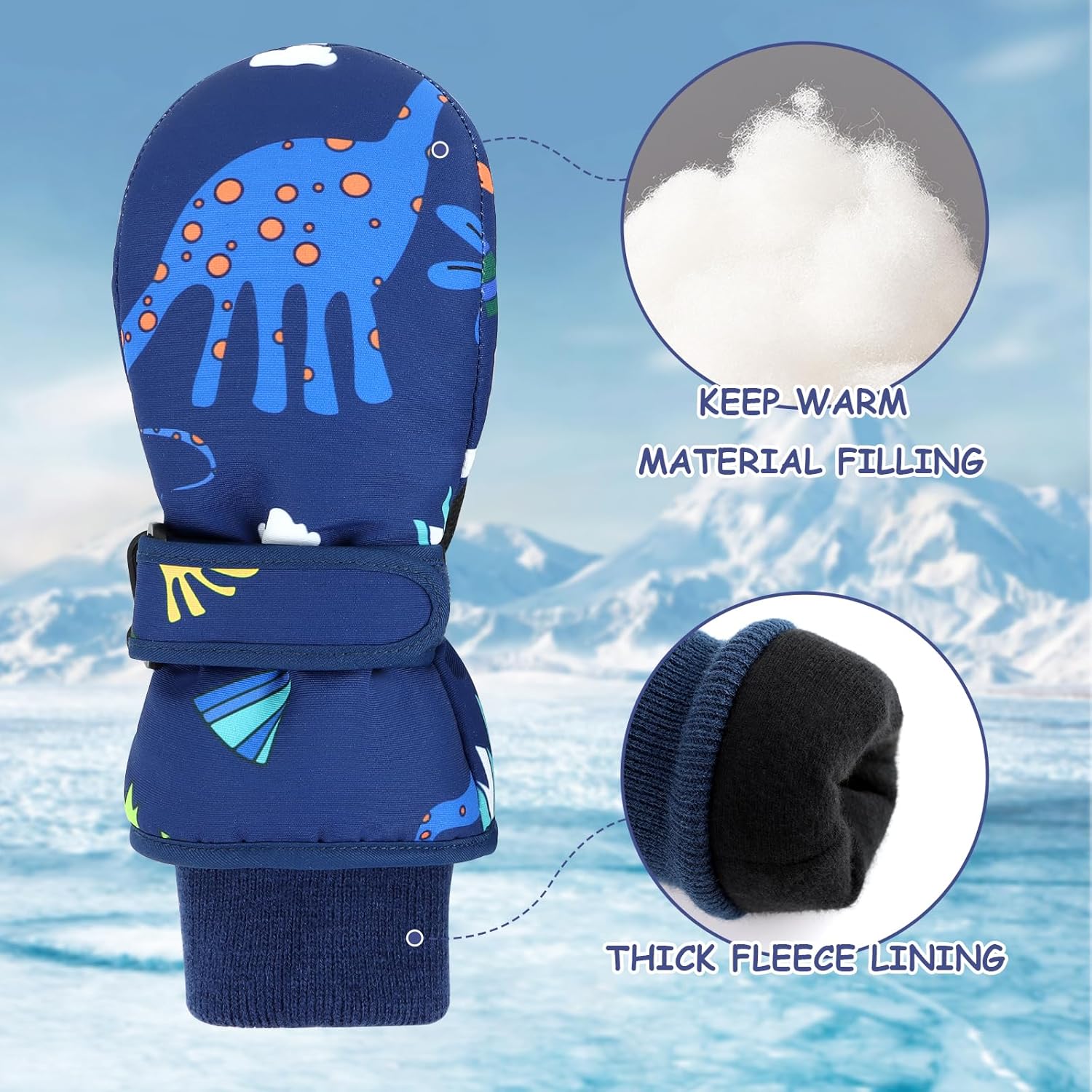 Duoyeree Waterproof Kids Mittens Gloves