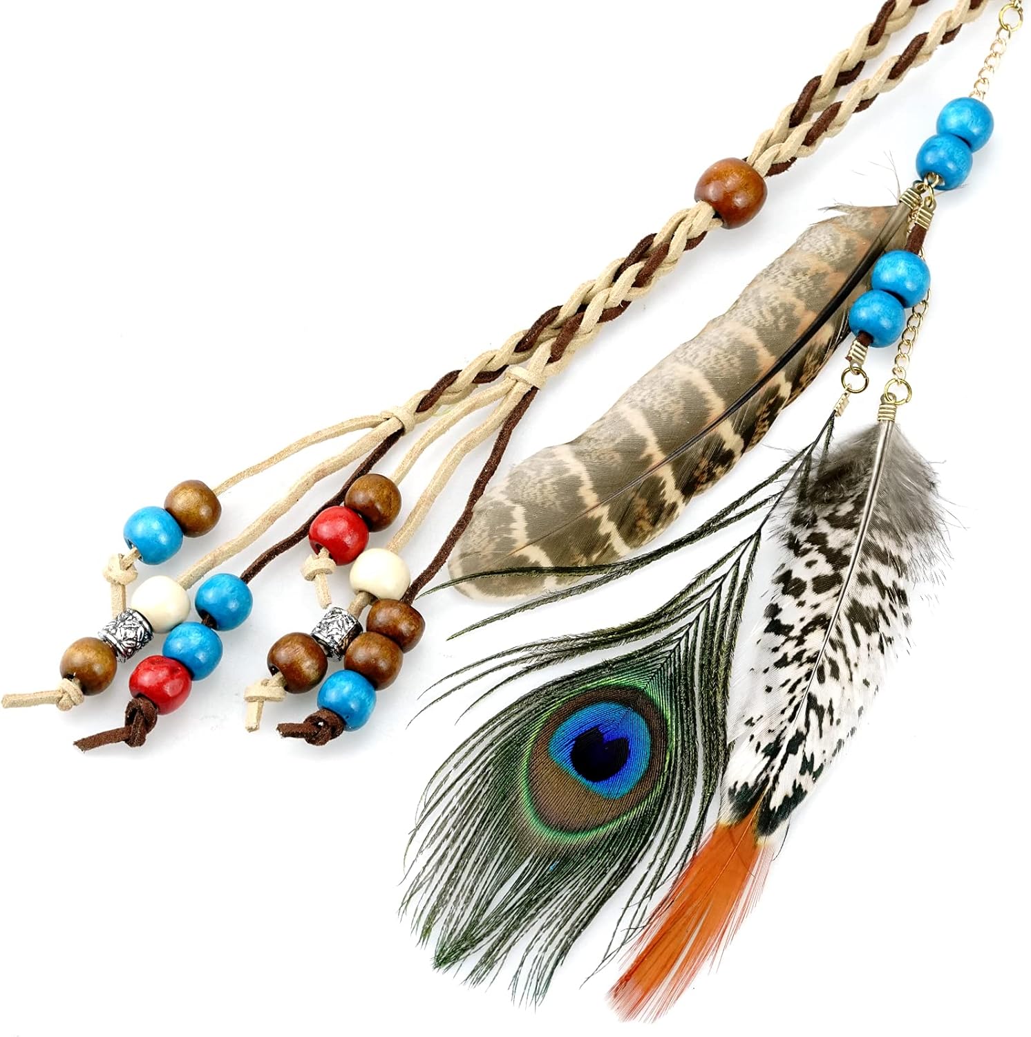 OBMWANG Boho Feather Headband for Women and Girls