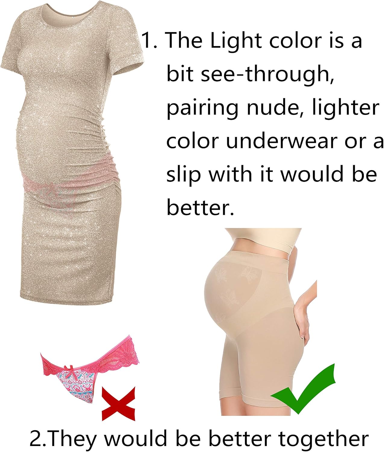 Perfect Maternity Dress Glitter Bodycon for Photoshoots