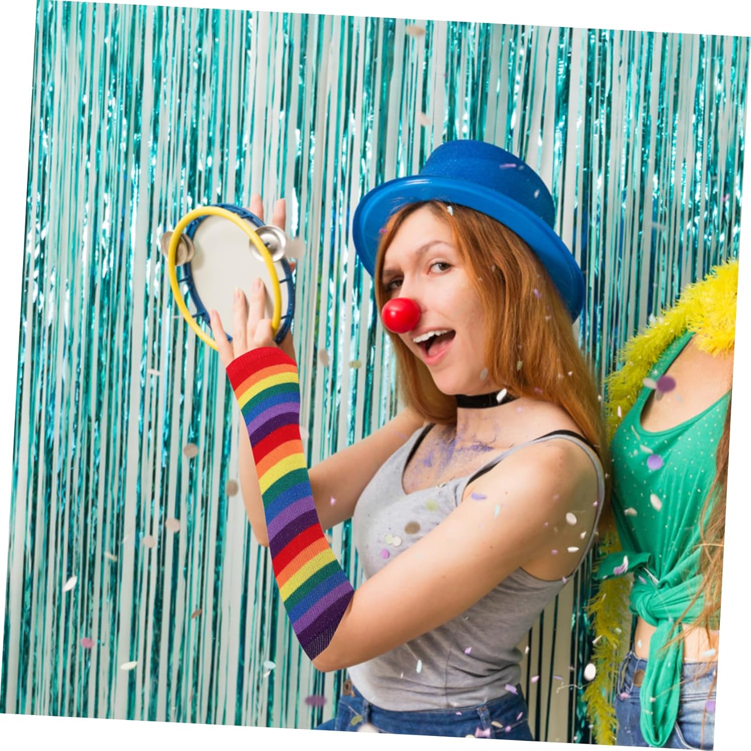 GALPADA Rainbow Warmer Arm Sleeves - Soft Thermal Gloves for Women and Kids