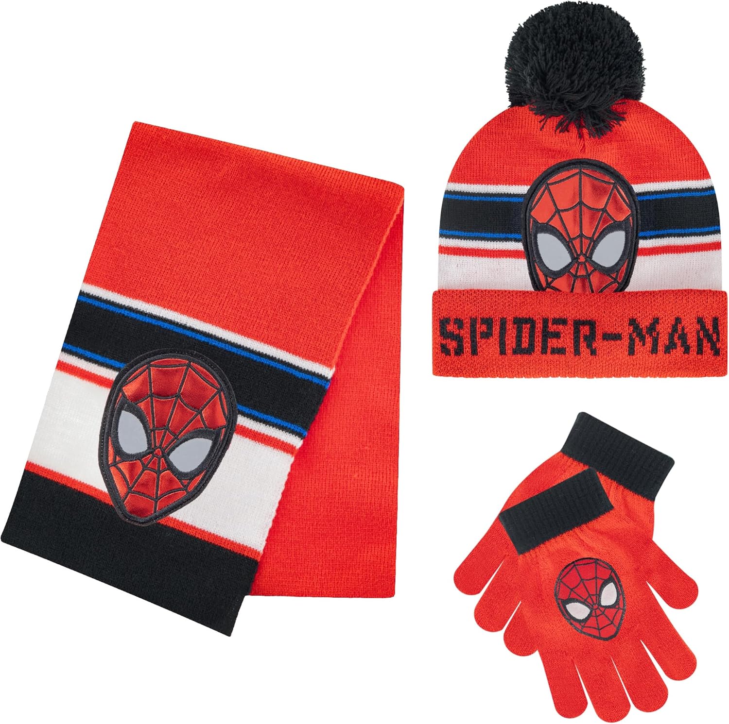 Marvel Spider-Man Winter Hat Scarf and Gloves Set for Kids