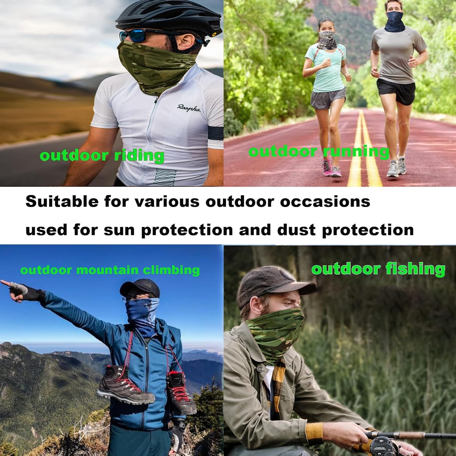 LJDJ Headwear Balaclava Mask 4 Pack Neck Gaiter Bandana Face Cover