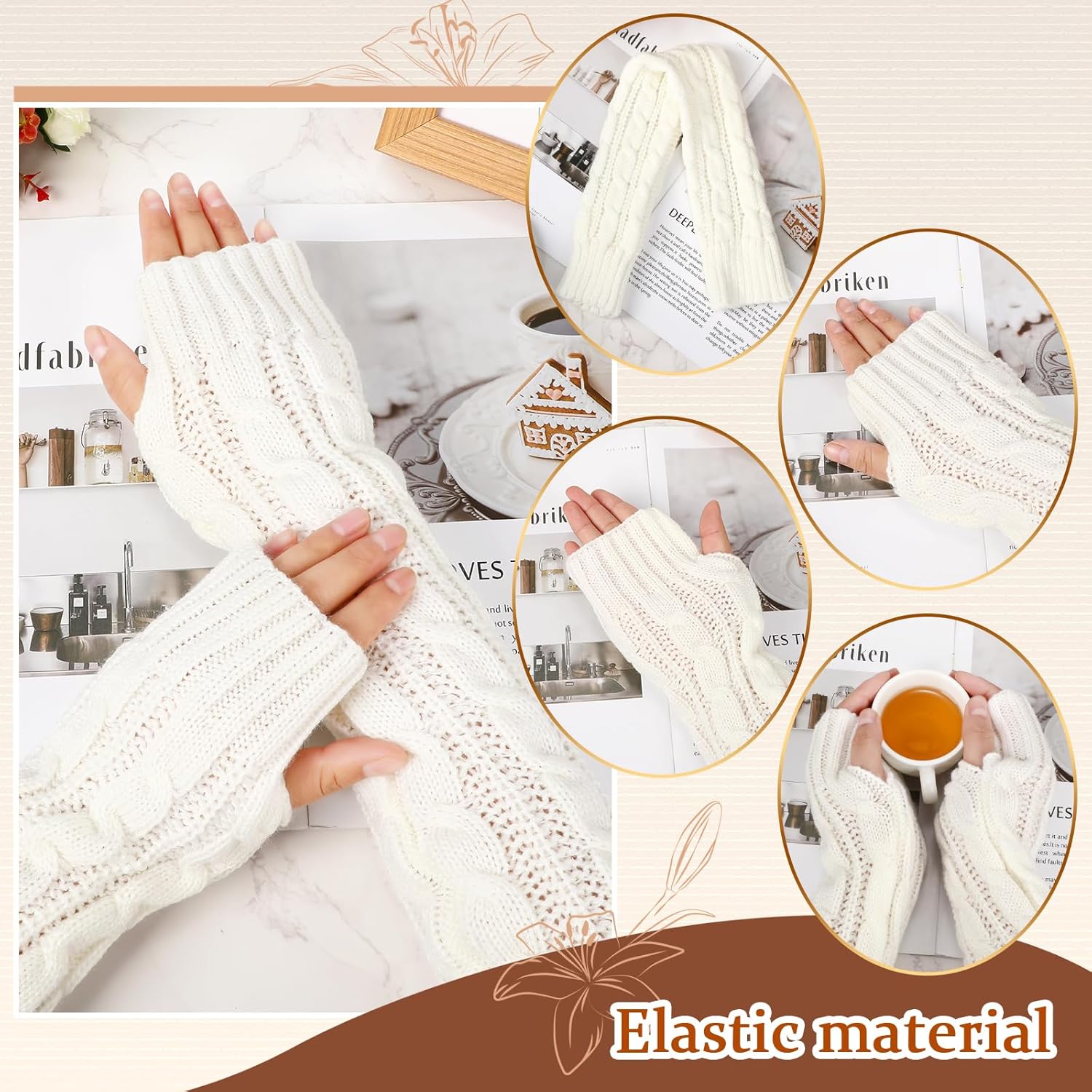 Thickened Fingerless Arm Warmers for Women