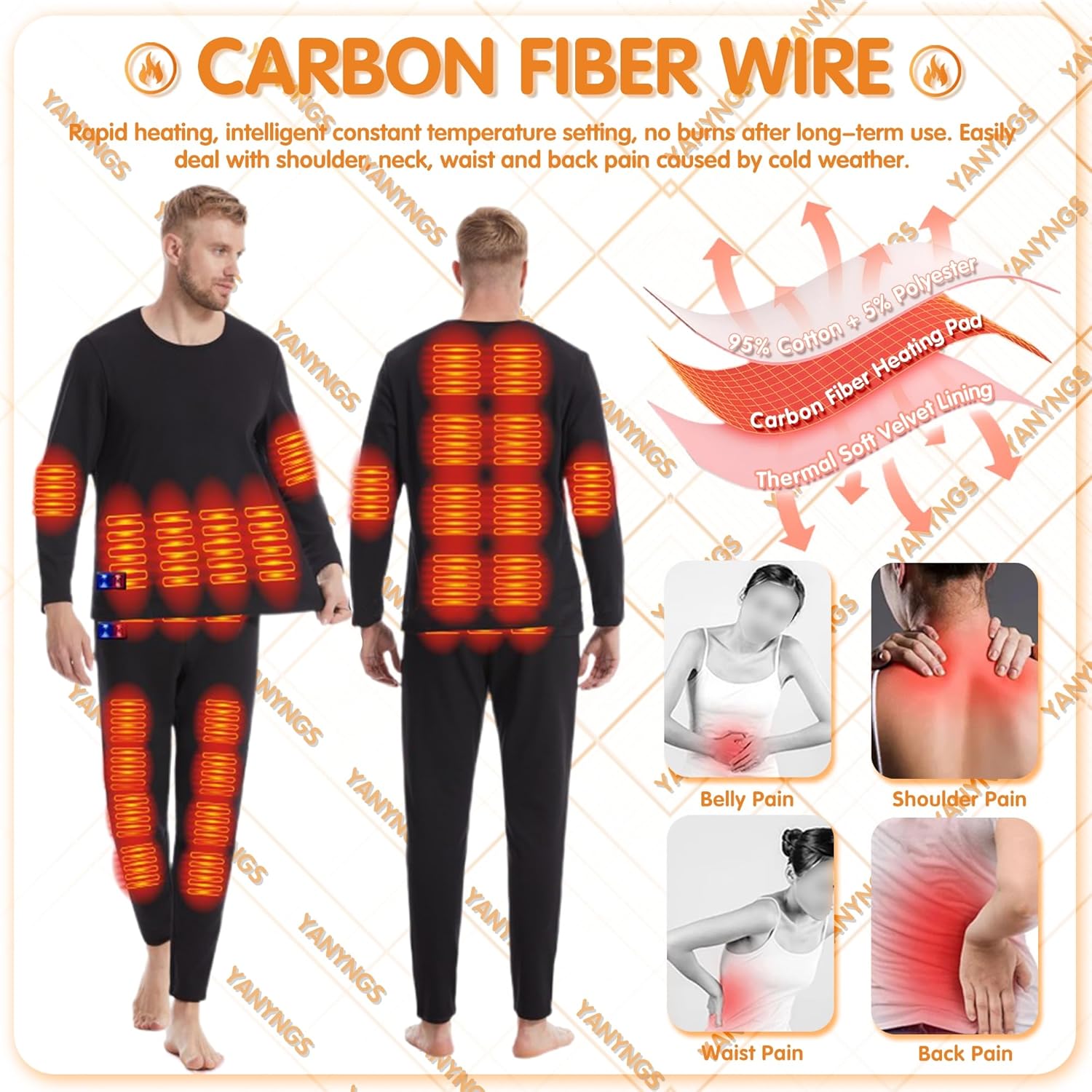 YANYNGS Heater Thermal Underwear Set