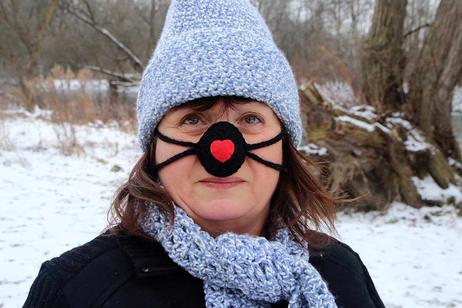 Crochet Sweetheart Nose Warmer - Perfect Gift for Him or Her