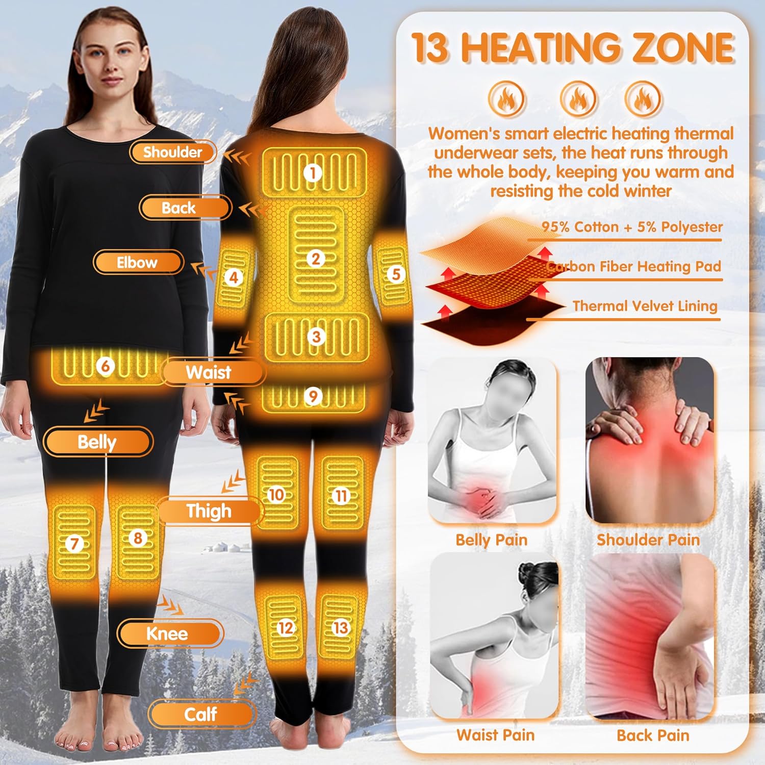 Heated Thermal Set for Women