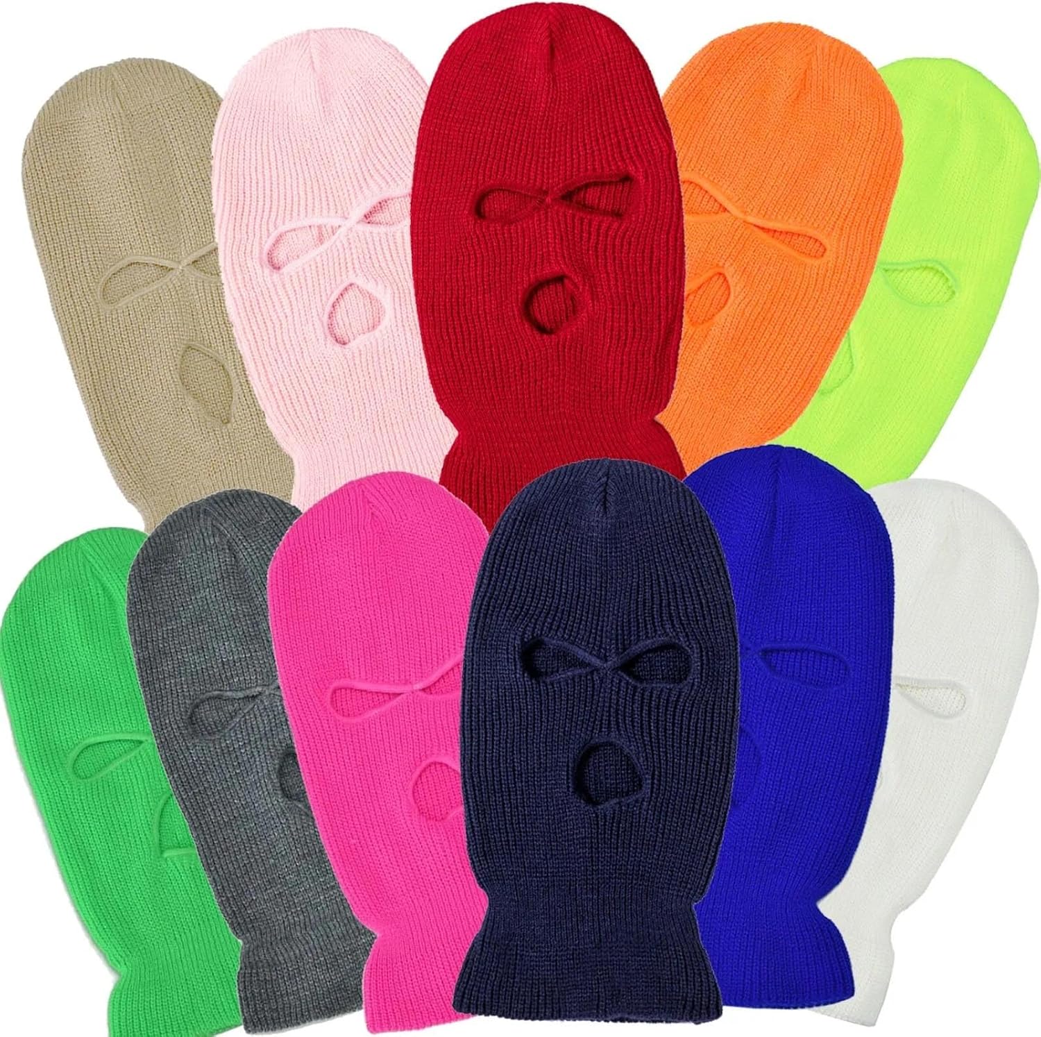 3 Hole Knitted Full Face Ski Mask for Men Women