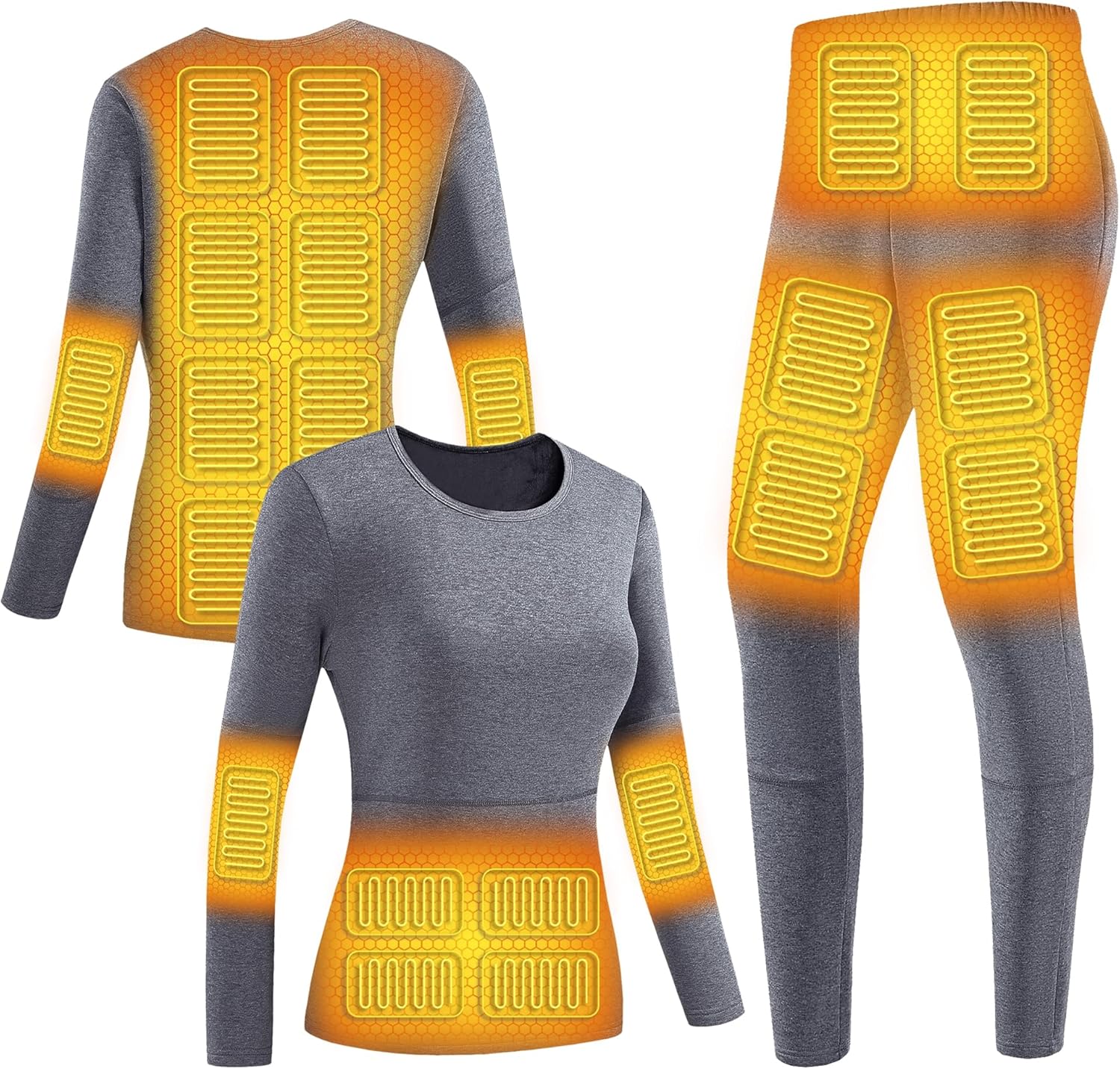 Womens Heated Thermal Underwear Set for Cold Weather