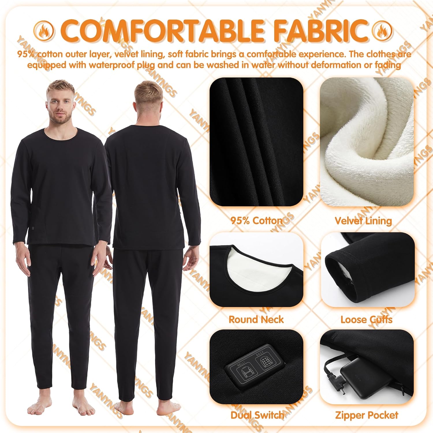 YANYNGS Heater Thermal Underwear Set